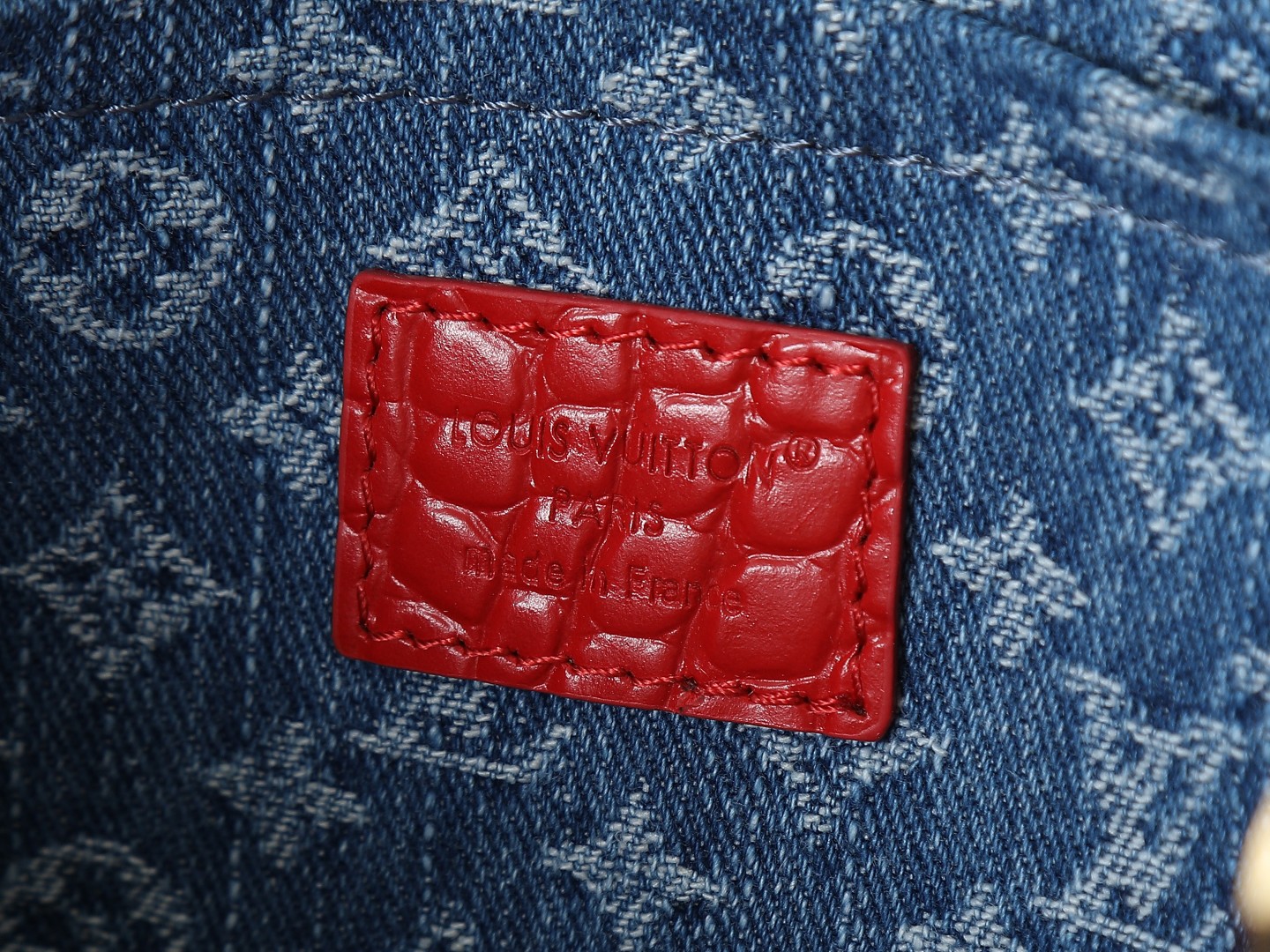 LOUIS VUITTON Bag Cherry Monogram Denim Red