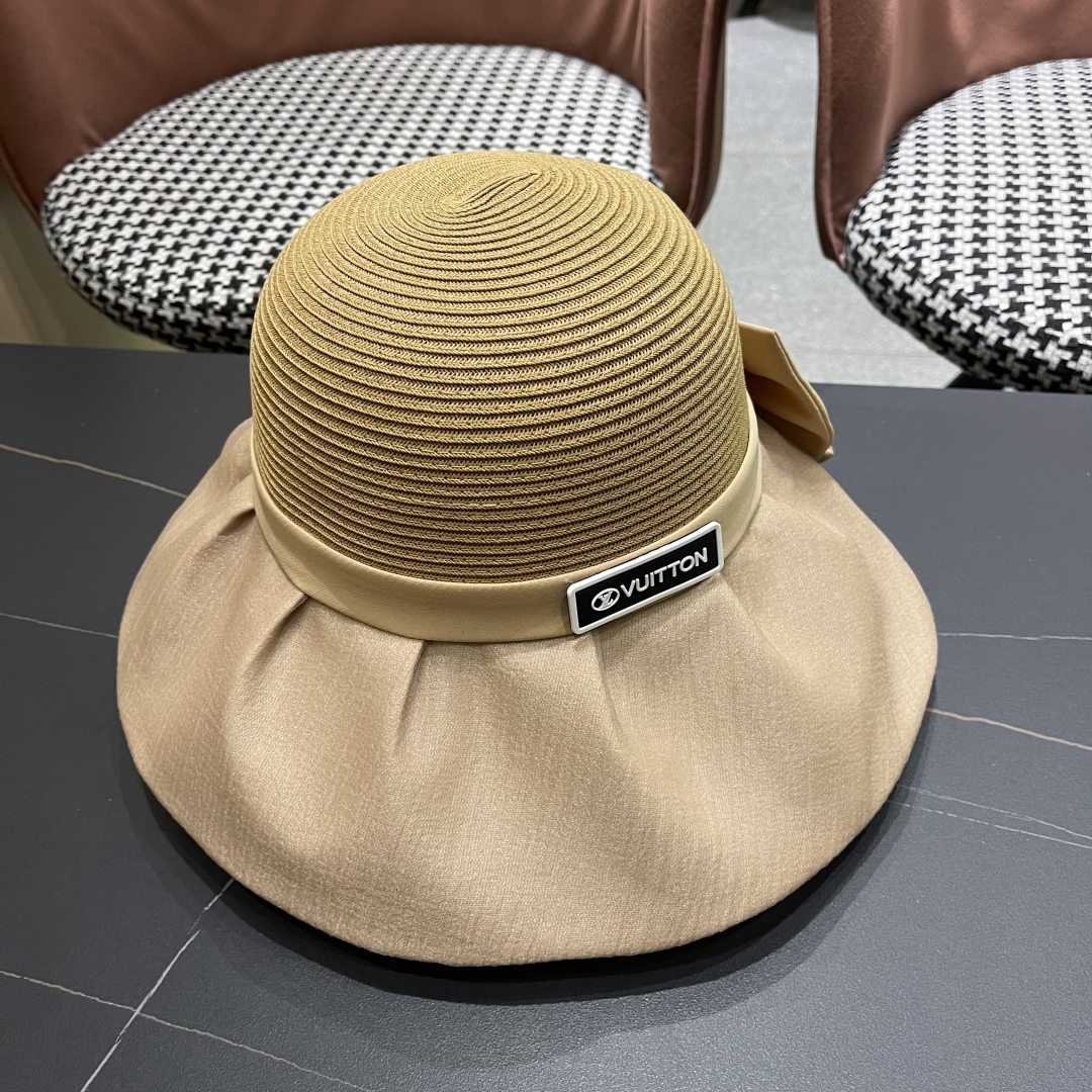 Louis Vuitton Beige Straw Sun Hat - Wide Brim