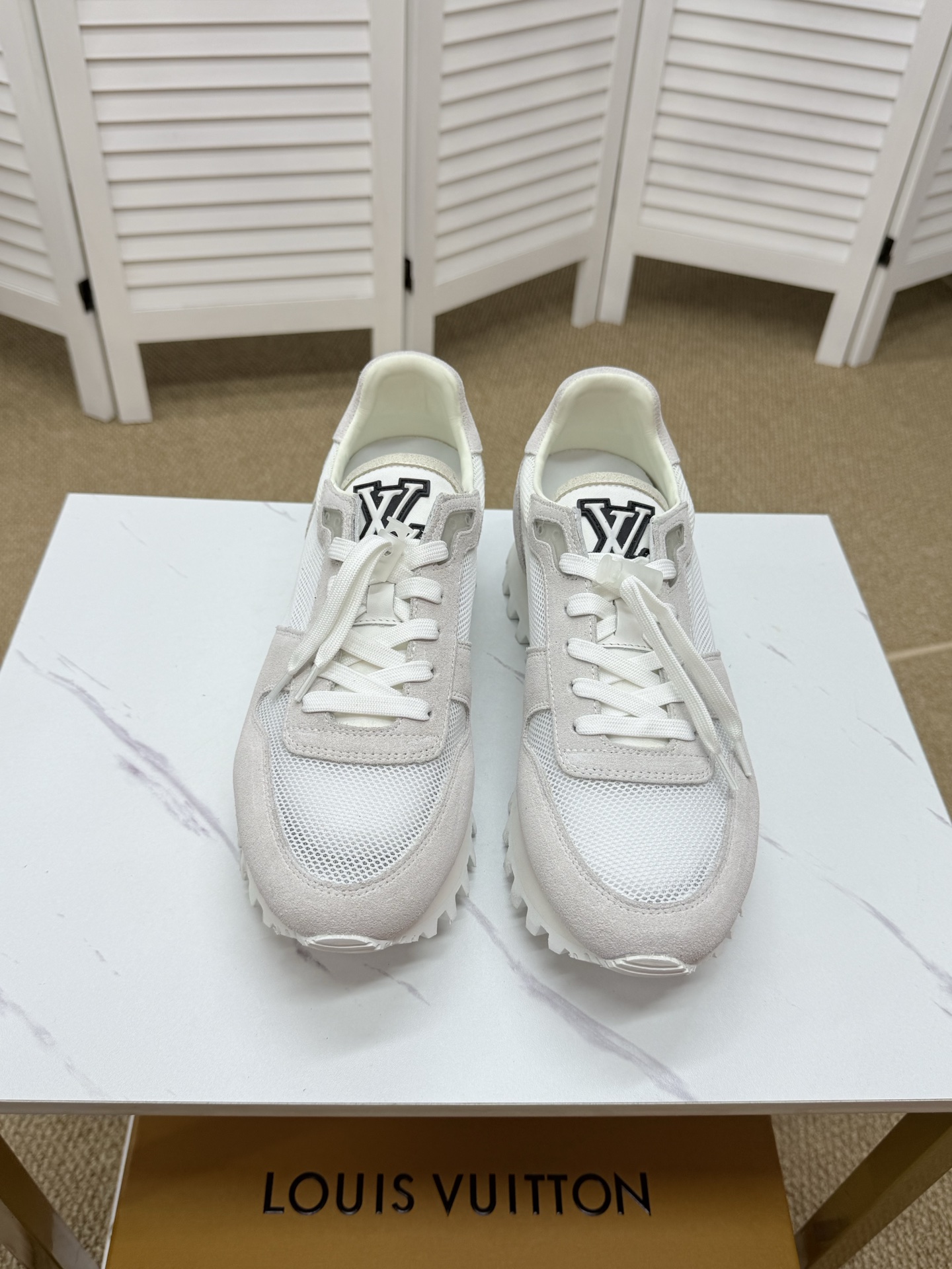 Louis Vuitton Beige Suede Leather Sneakers