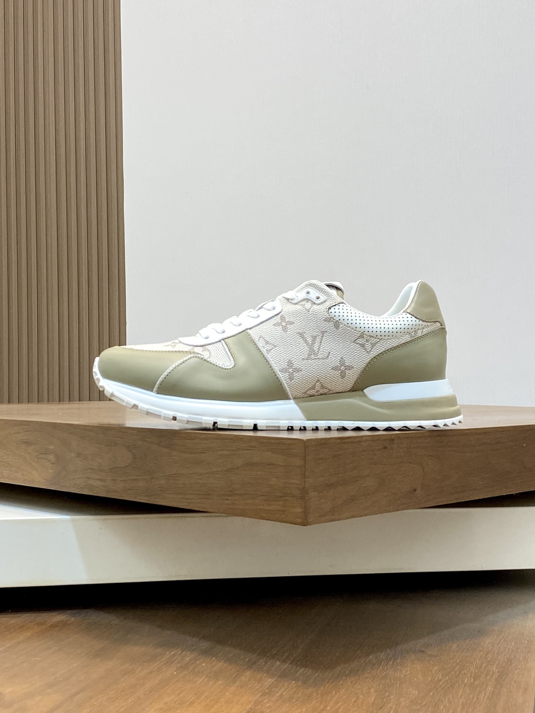 Louis Vuitton Beige White Monogram Mesh Leather Sneakers Menâ€™s Designer Running Shoes