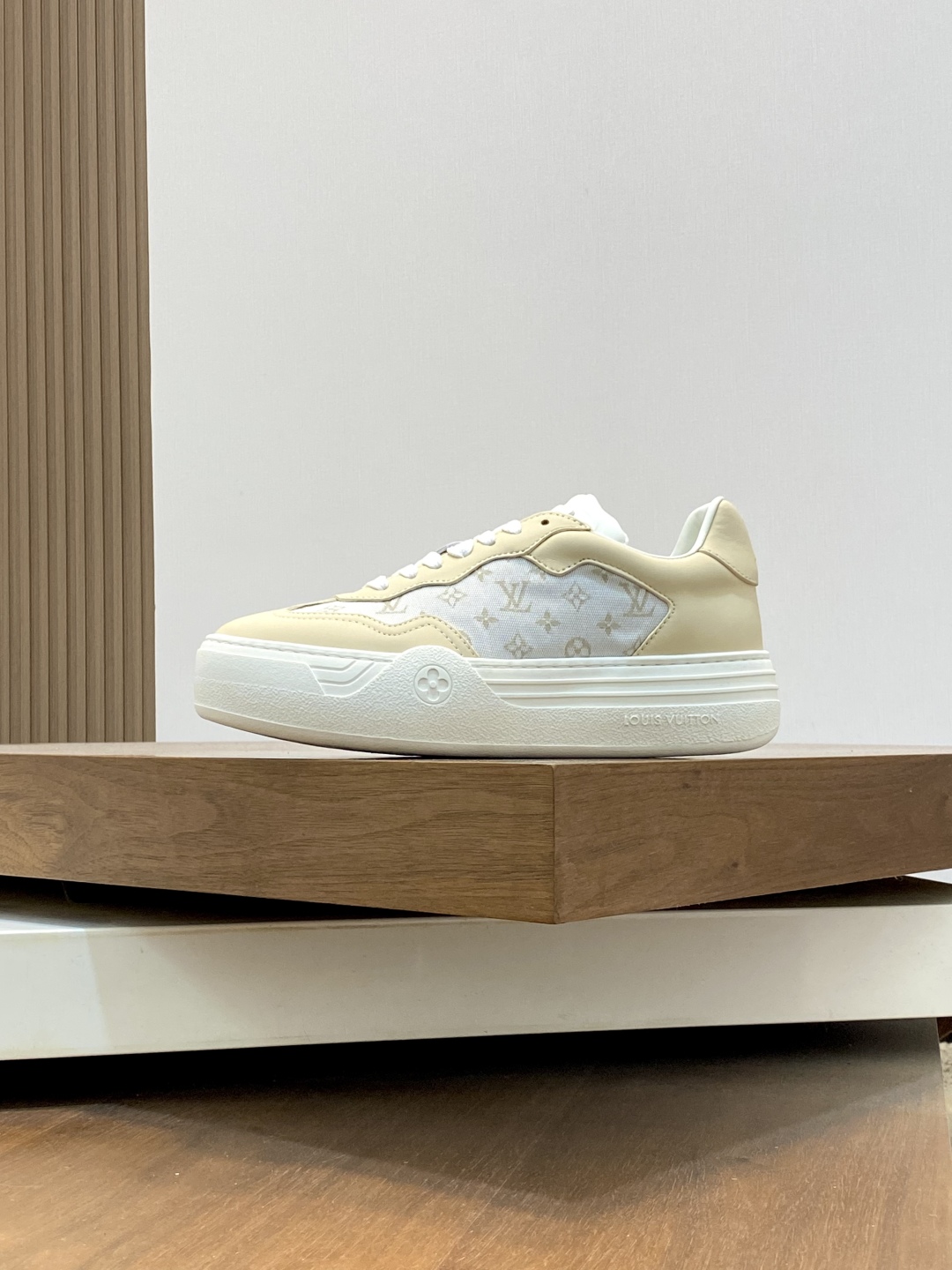 Louis Vuitton Beverly Hills Monogram Denim Sneakers Beige 1ACQM2 â€“ Men's Shoes