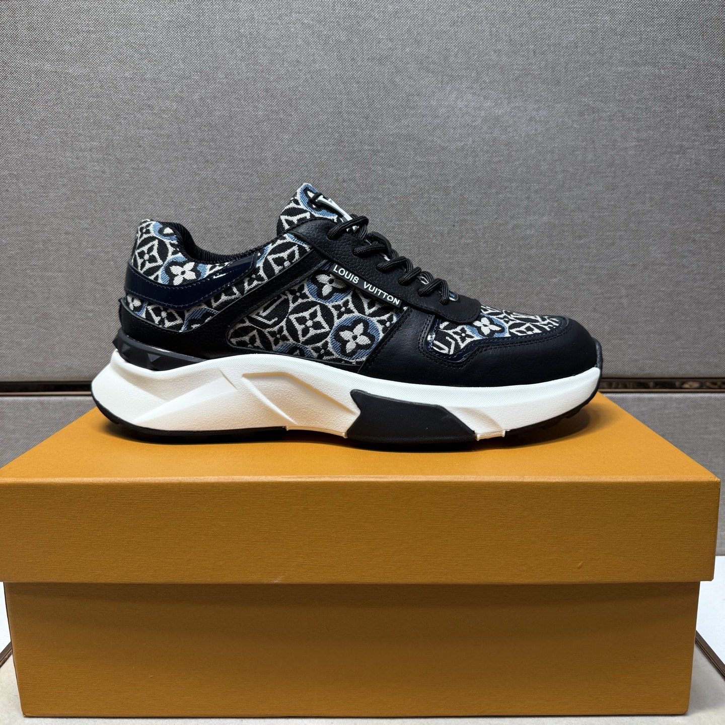 Louis Vuitton Black & White Monogram Canvas Sneakers with White Sole â€“ Menâ€™s Luxury Shoes