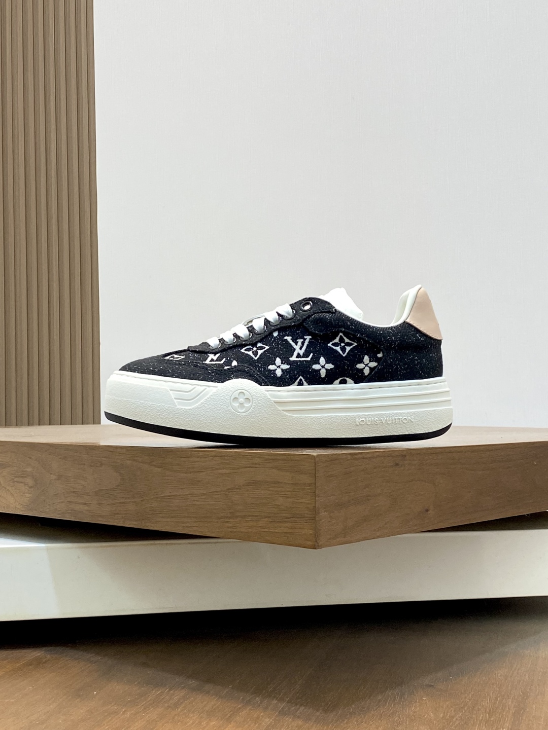 Louis Vuitton Black & White Monogram Denim Sneakers