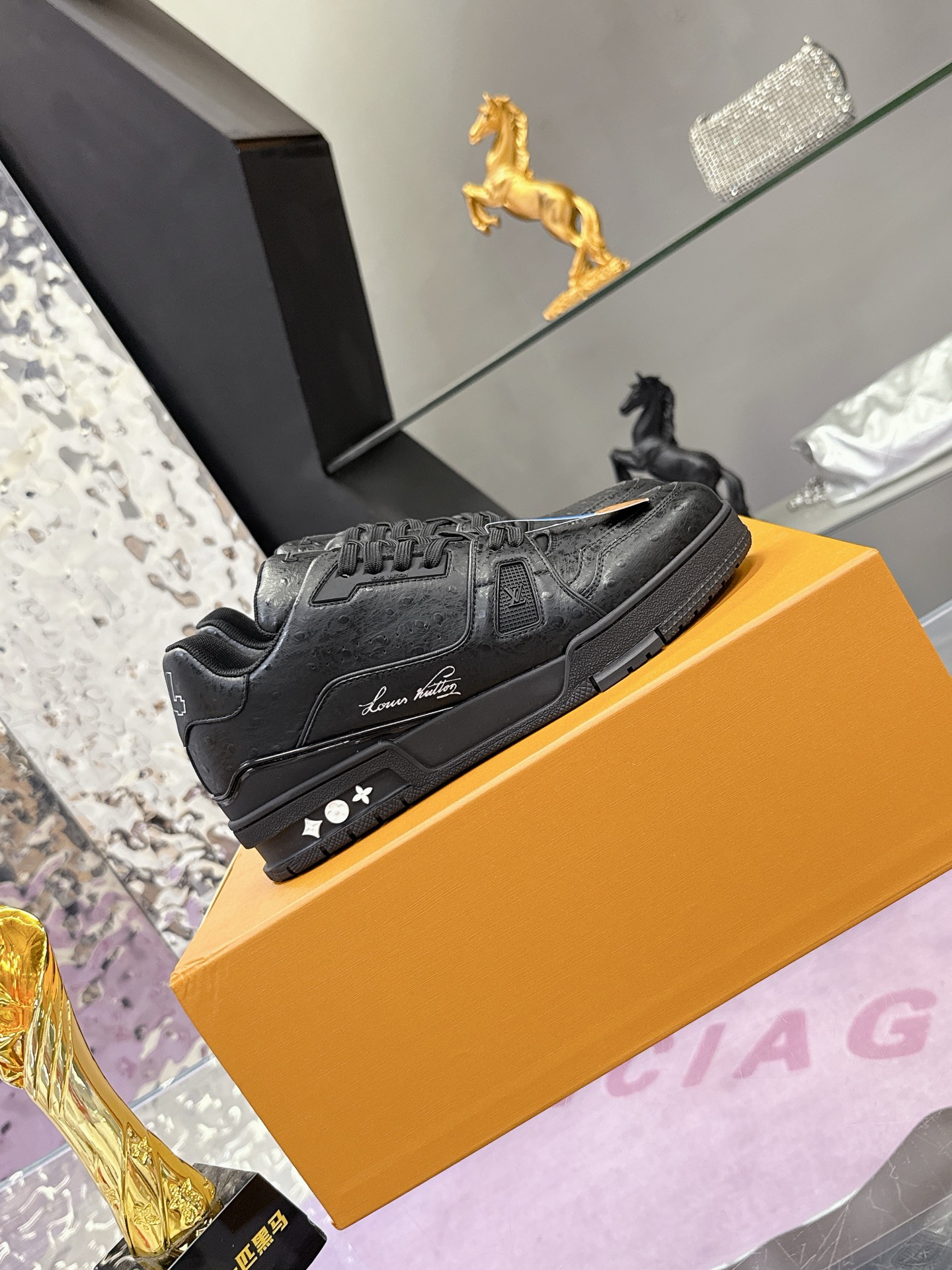 Louis Vuitton Black Calfskin Monogram Low-Top Sneakers â€“ Menâ€™s Shoes