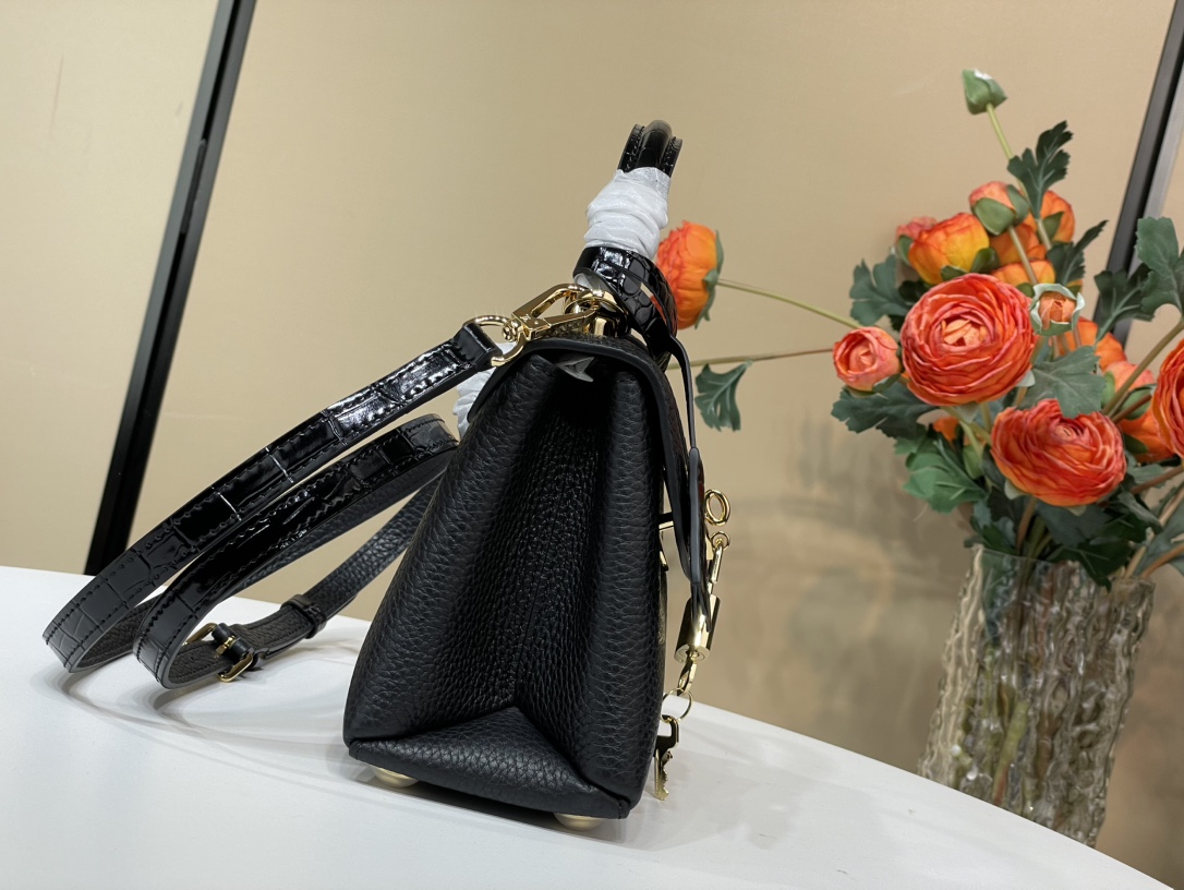 Louis Vuitton Black Leather Rose Des Vents PM Bag