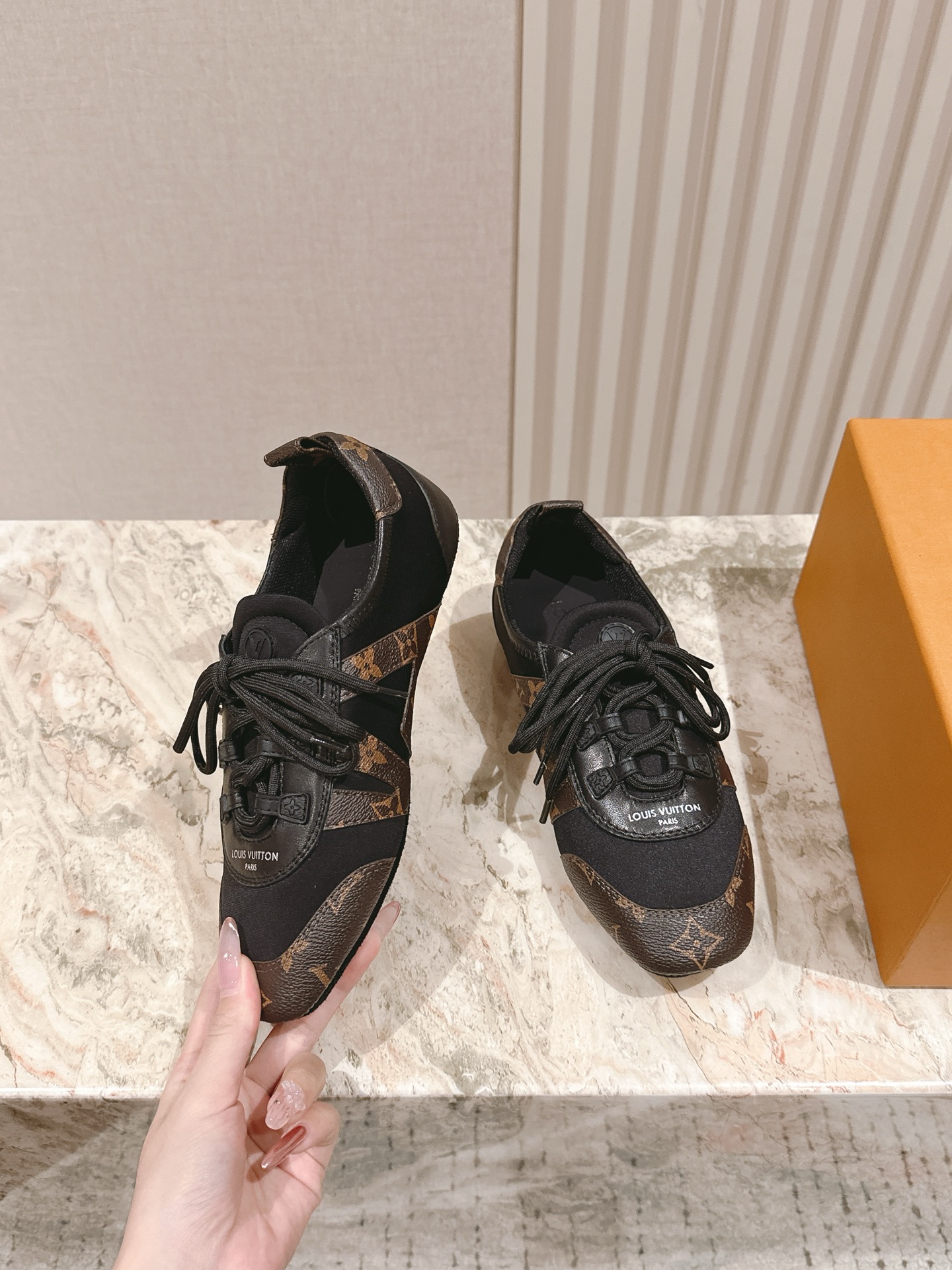 Louis Vuitton Black Monogram Mesh Sneakers