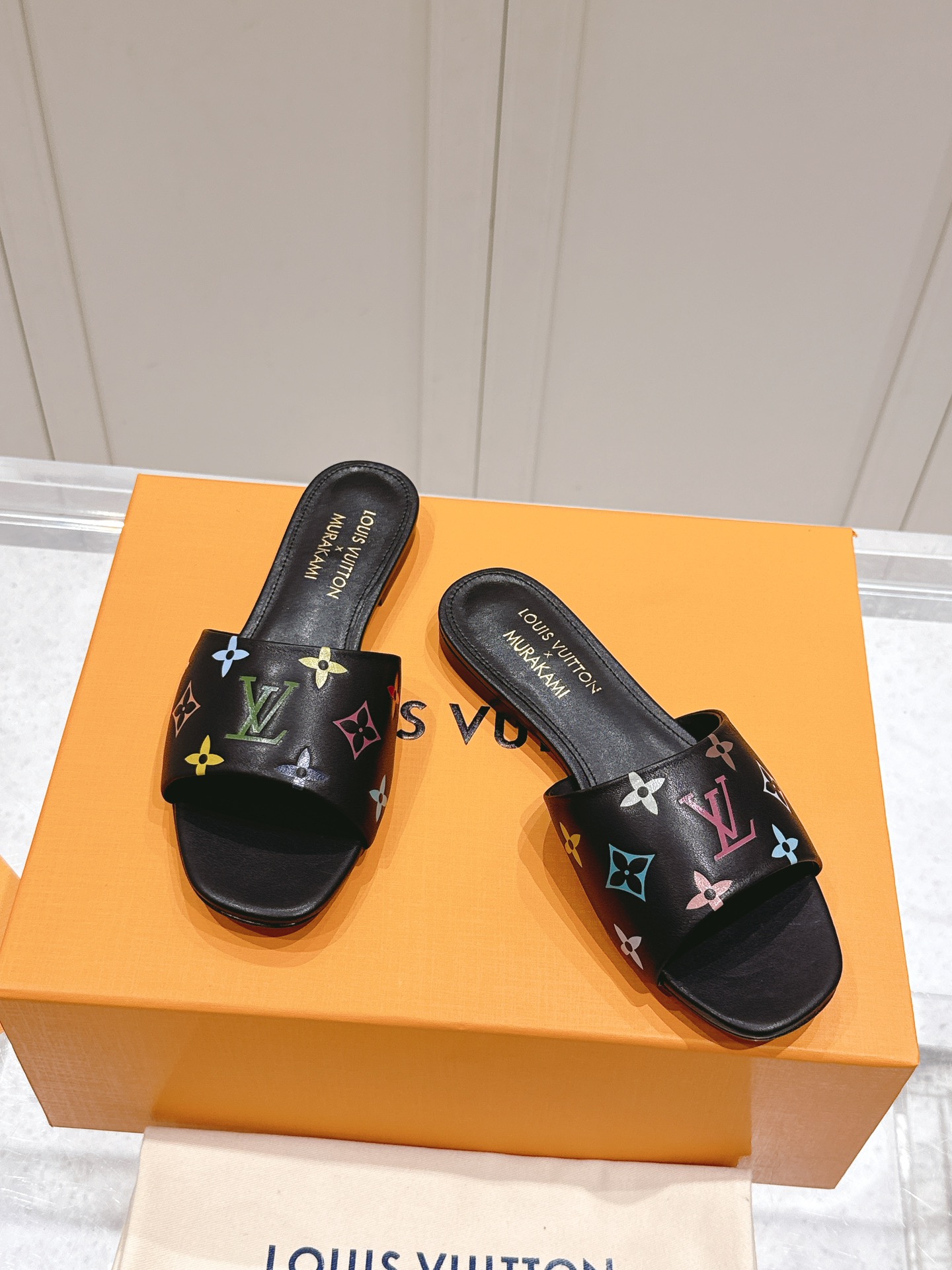 Louis Vuitton Black Monogram Slide Sandals