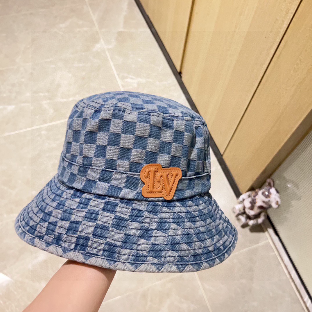Louis Vuitton Denim Bucket Hat - Louis Vuitton Denim Damier Bucket Hat