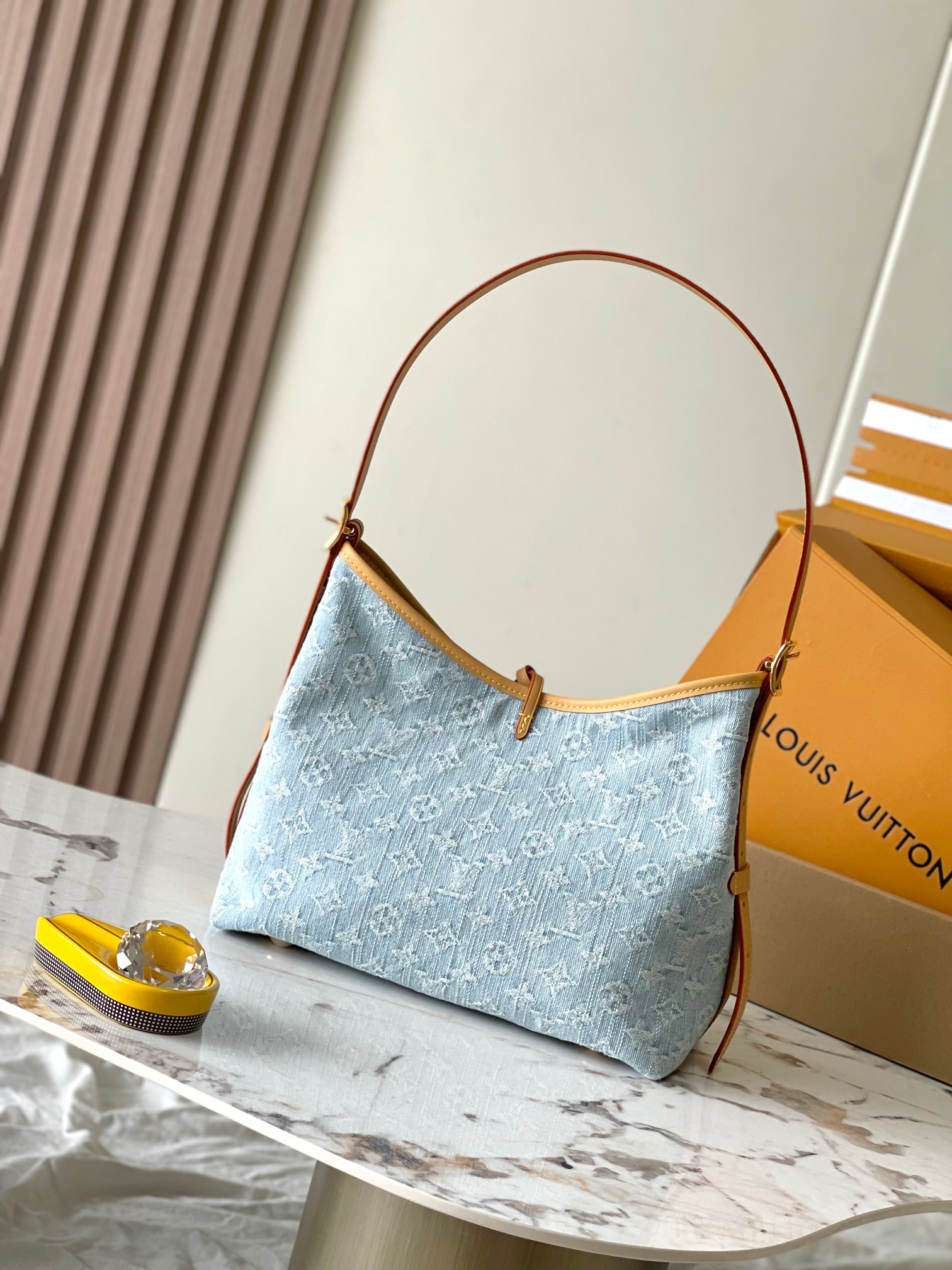 Louis Vuitton Blue Monogram Denim Carryall PM Shoulder