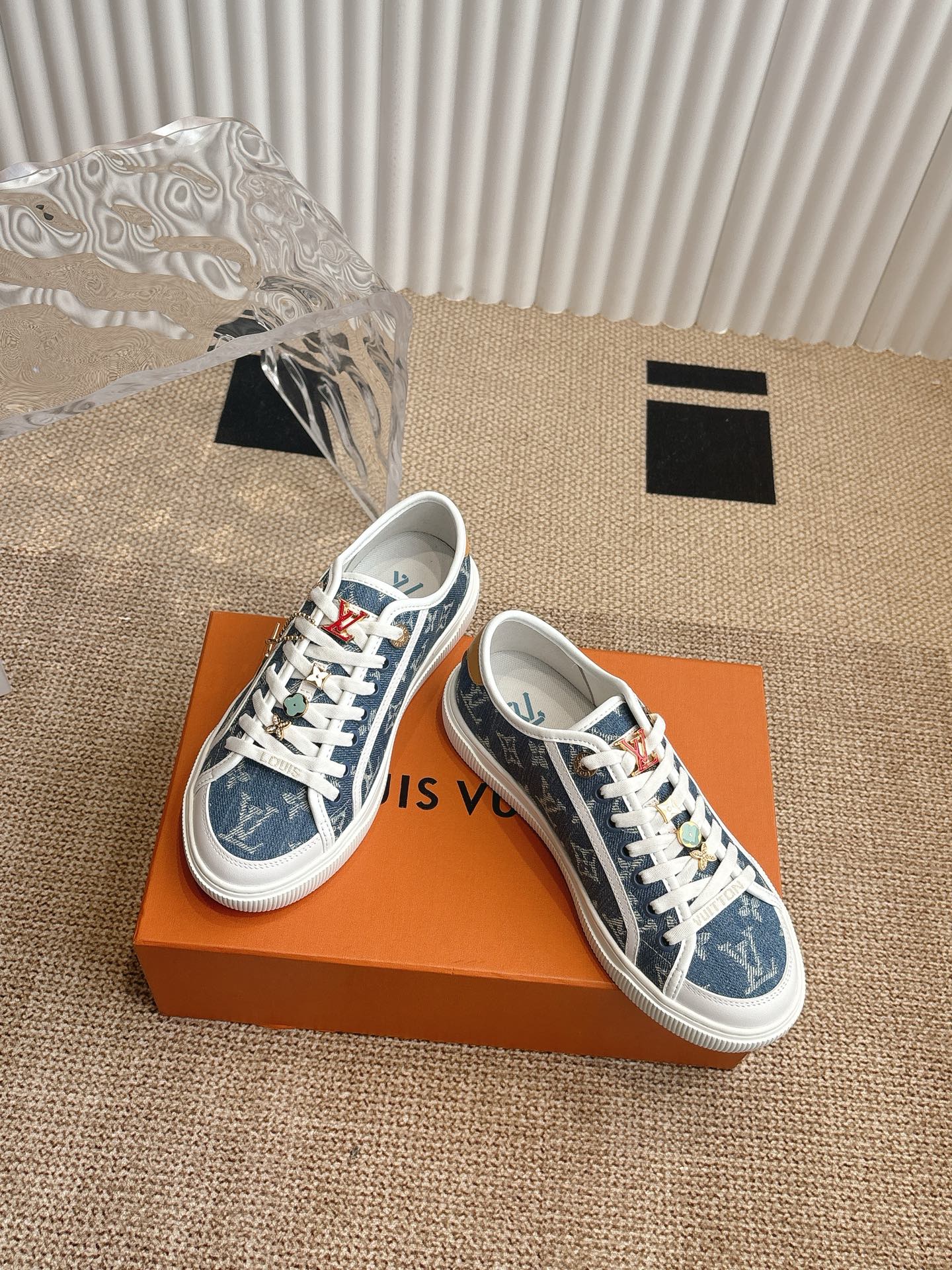 Louis Vuitton Blue Monogram Low-Top Sneakers