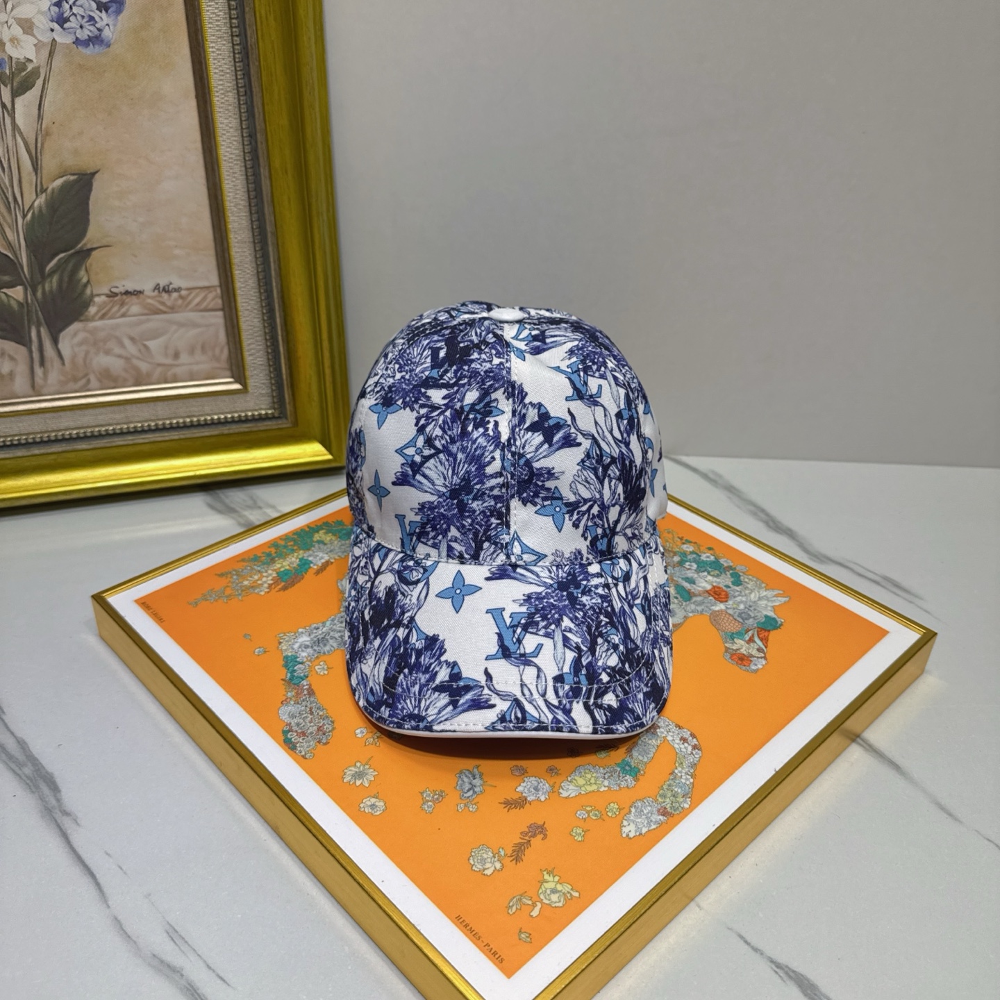Louis Vuitton Floral Cap - Louis Vuitton Blue Floral Print Cap