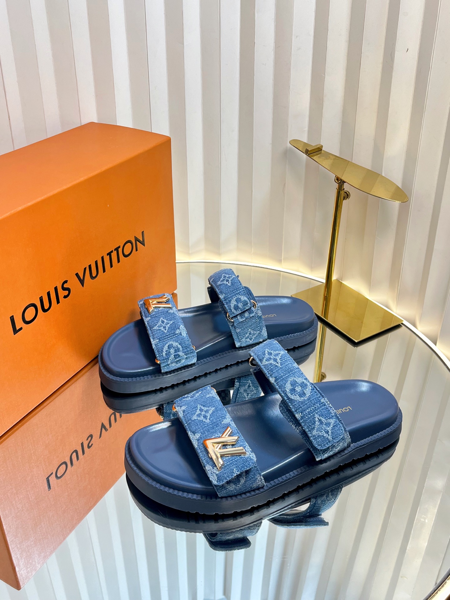 Louis Vuitton Bom Dia Flat Mule Denim Limited Edition