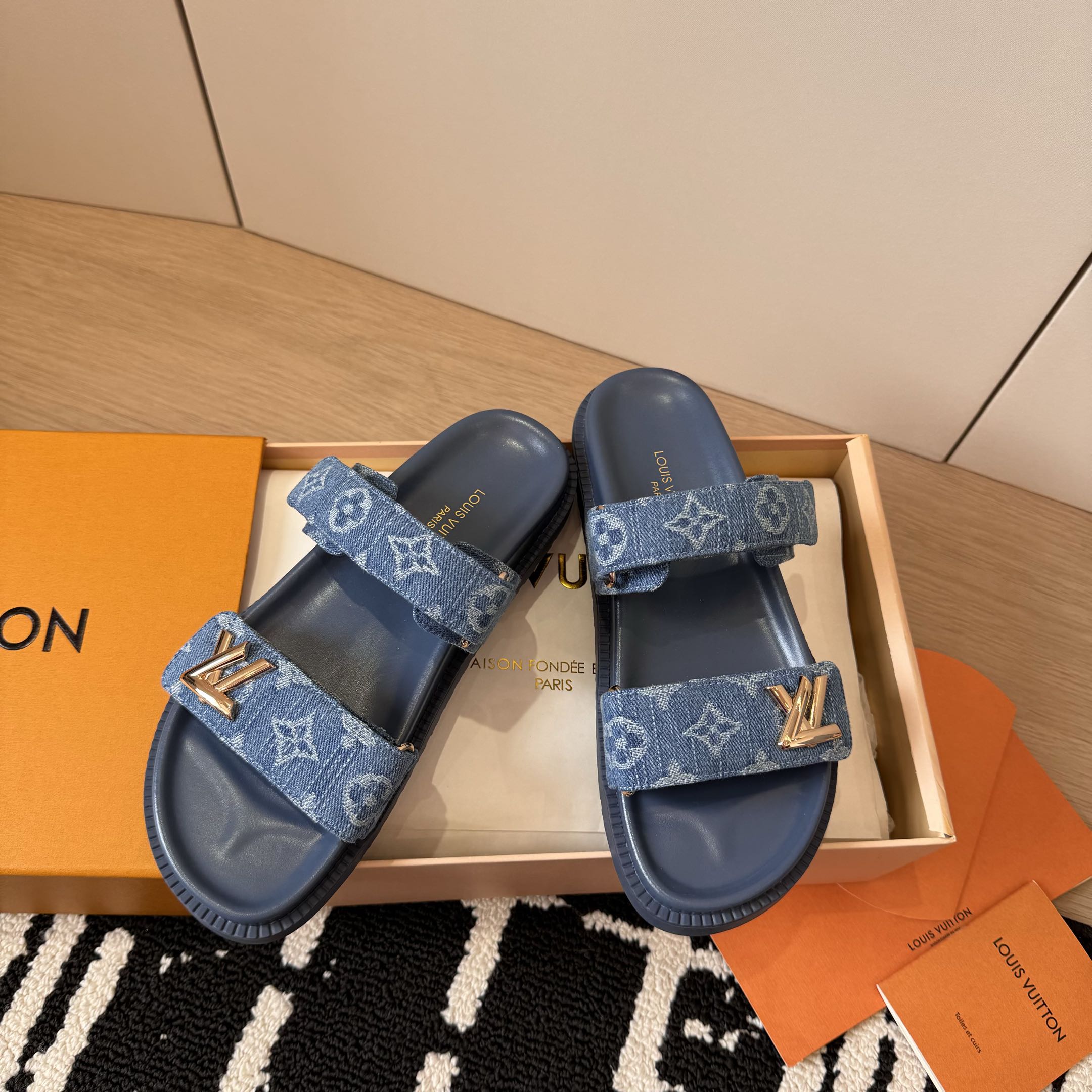 Louis Vuitton Bom Dia Flat Mule - Denim Limited Edition