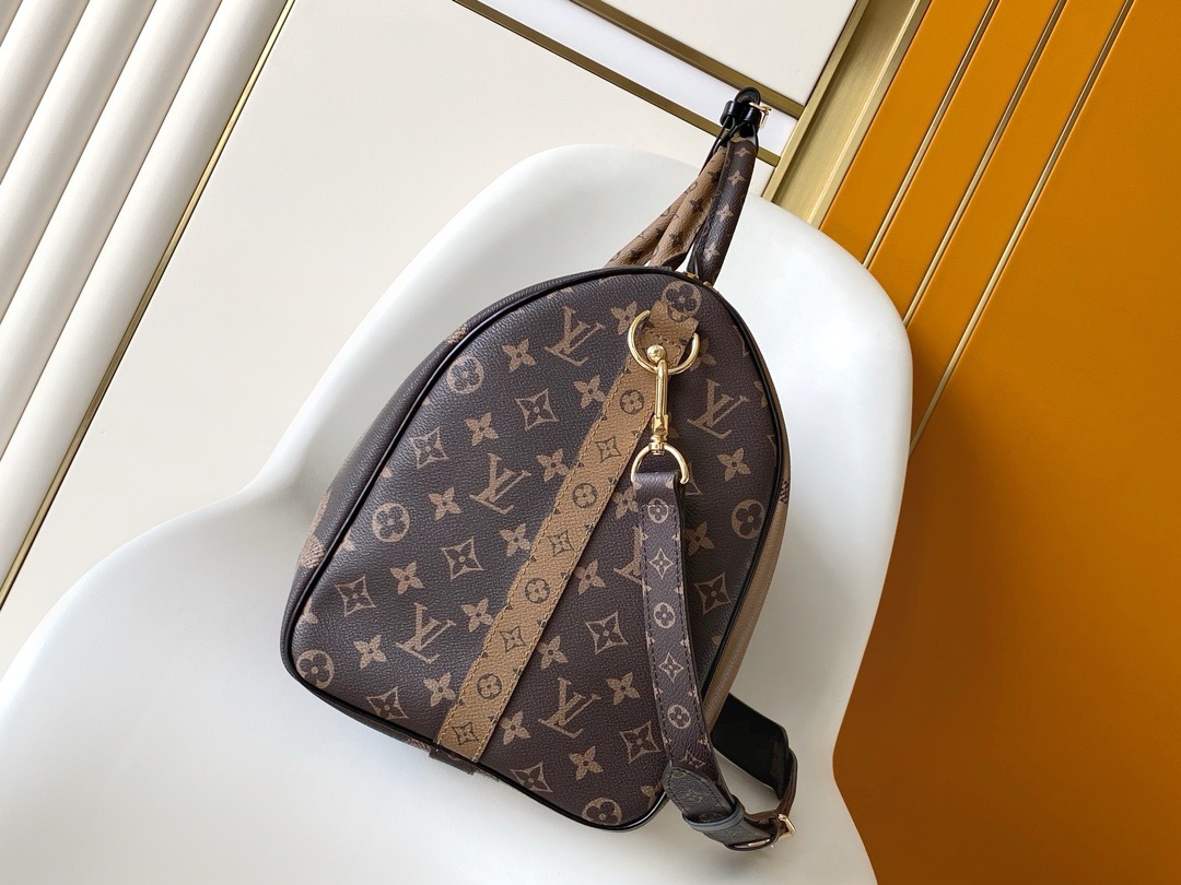 Louis Vuitton Brown Monogram Canvas Dust Keepall Bandouliere 25 Boston Bag Louis Vuitton