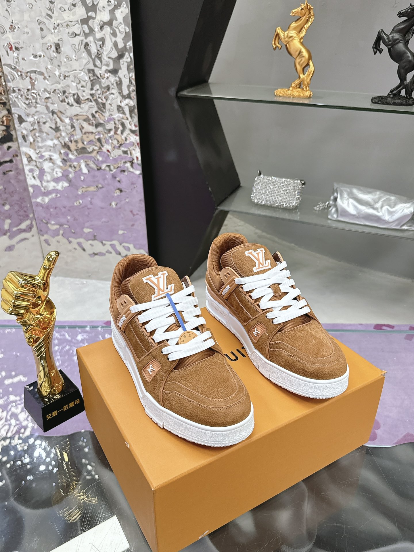 Louis Vuitton Brown Suede Trainer Sneakers