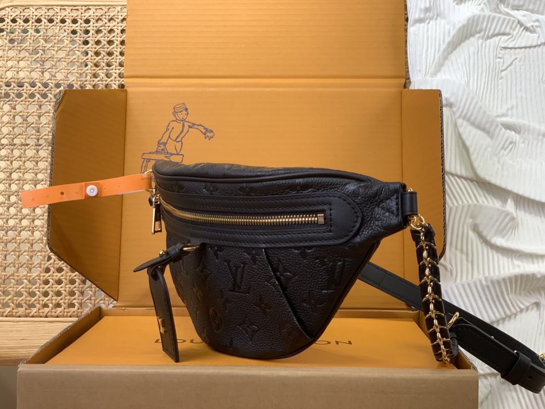Louis Vuitton Bumbag Monogram Empreinte Noir in Grained Leather with Gold-tone - US