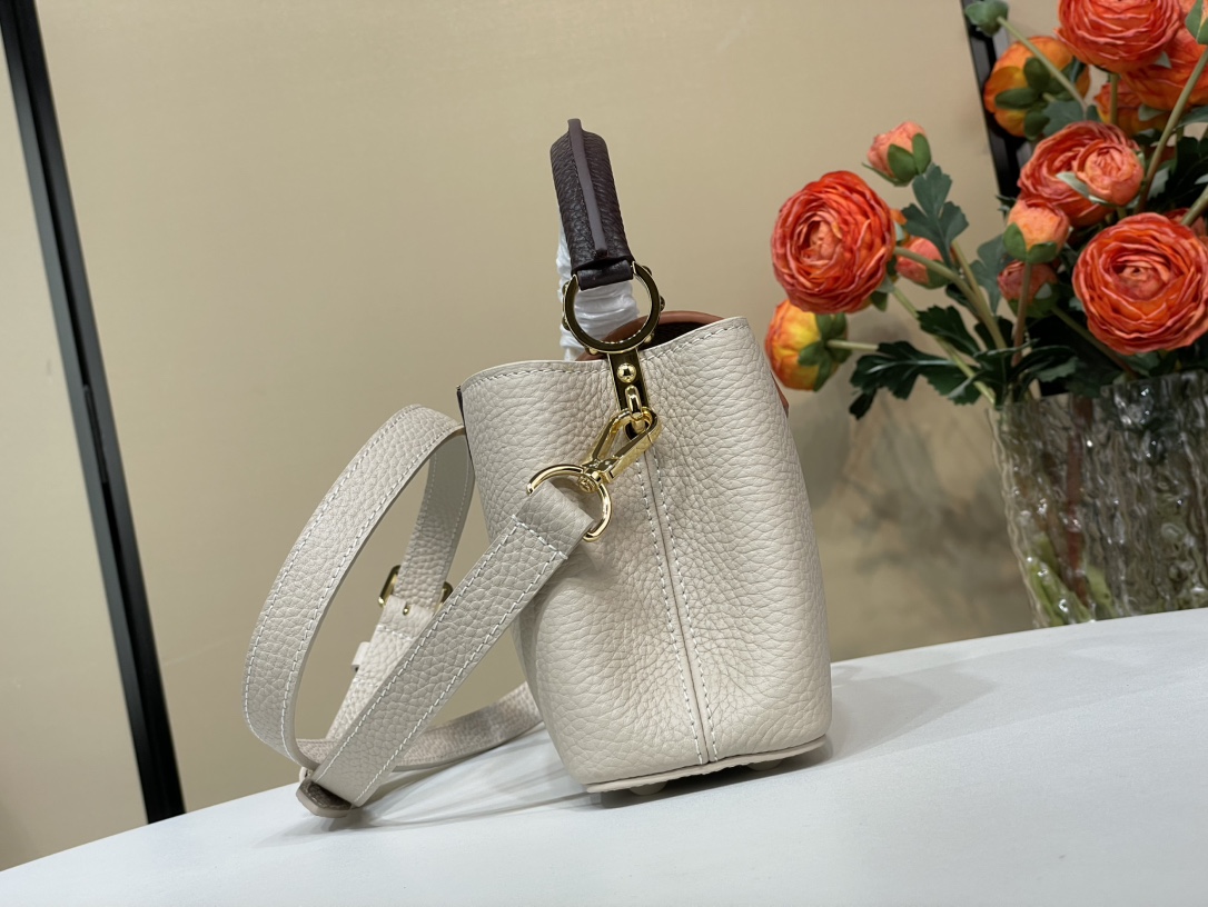 Louis Vuitton Capucine Grain Leather Beige Bag