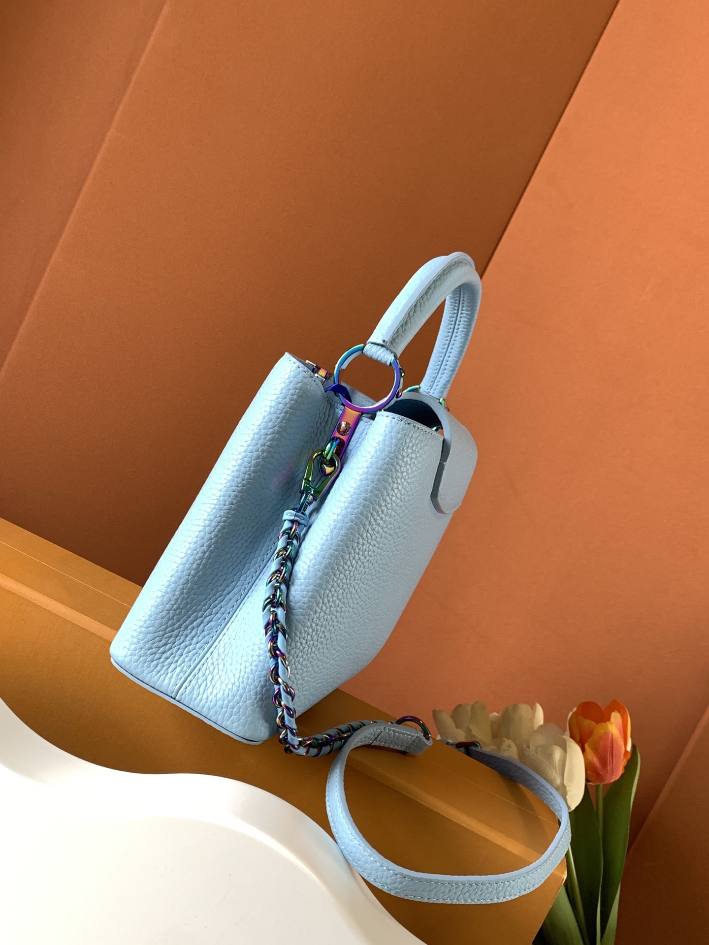 Louis Vuitton Capucines Bag BB Lilas in Taurillon Leather with Gold-tone