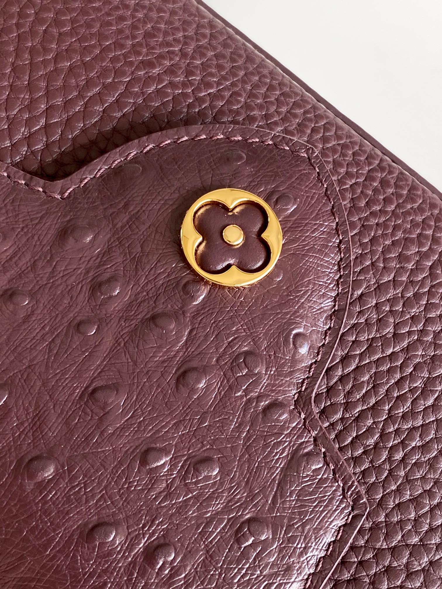 LOUIS VUITTON Capucines BB Bag Taurillon Leather Wine Red