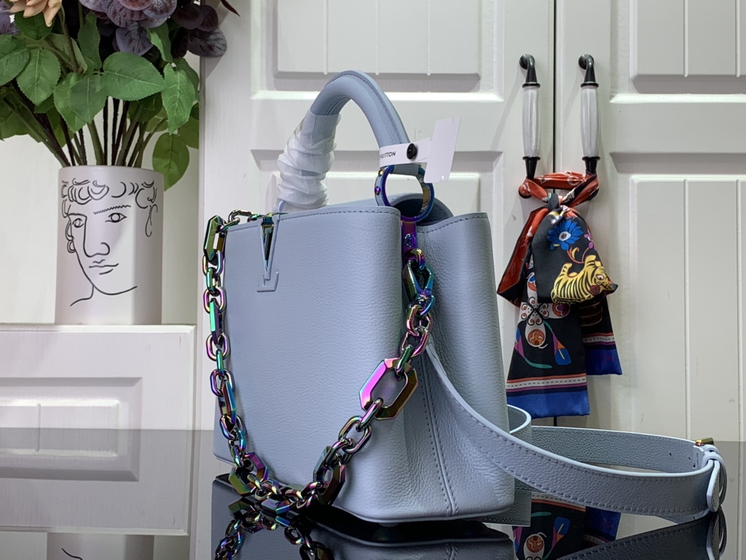 Louis Vuitton Capucines Mini East-West Capucines Bag Blue