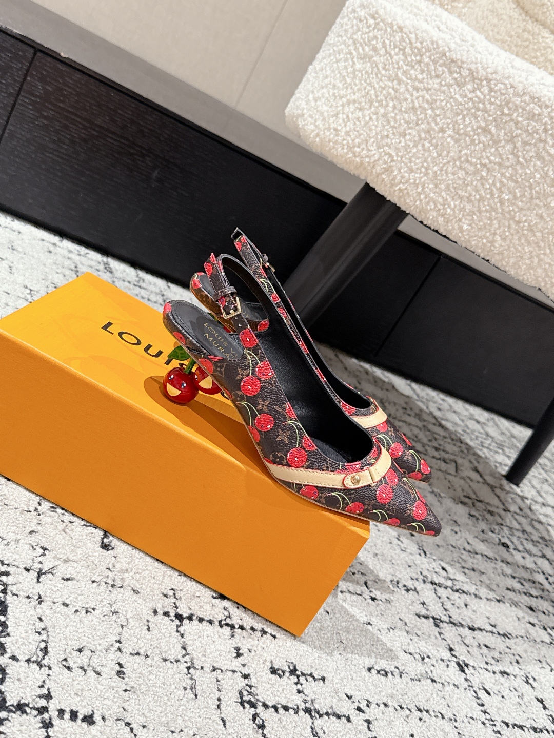 Louis Vuitton Cherry Print Slingback Heels