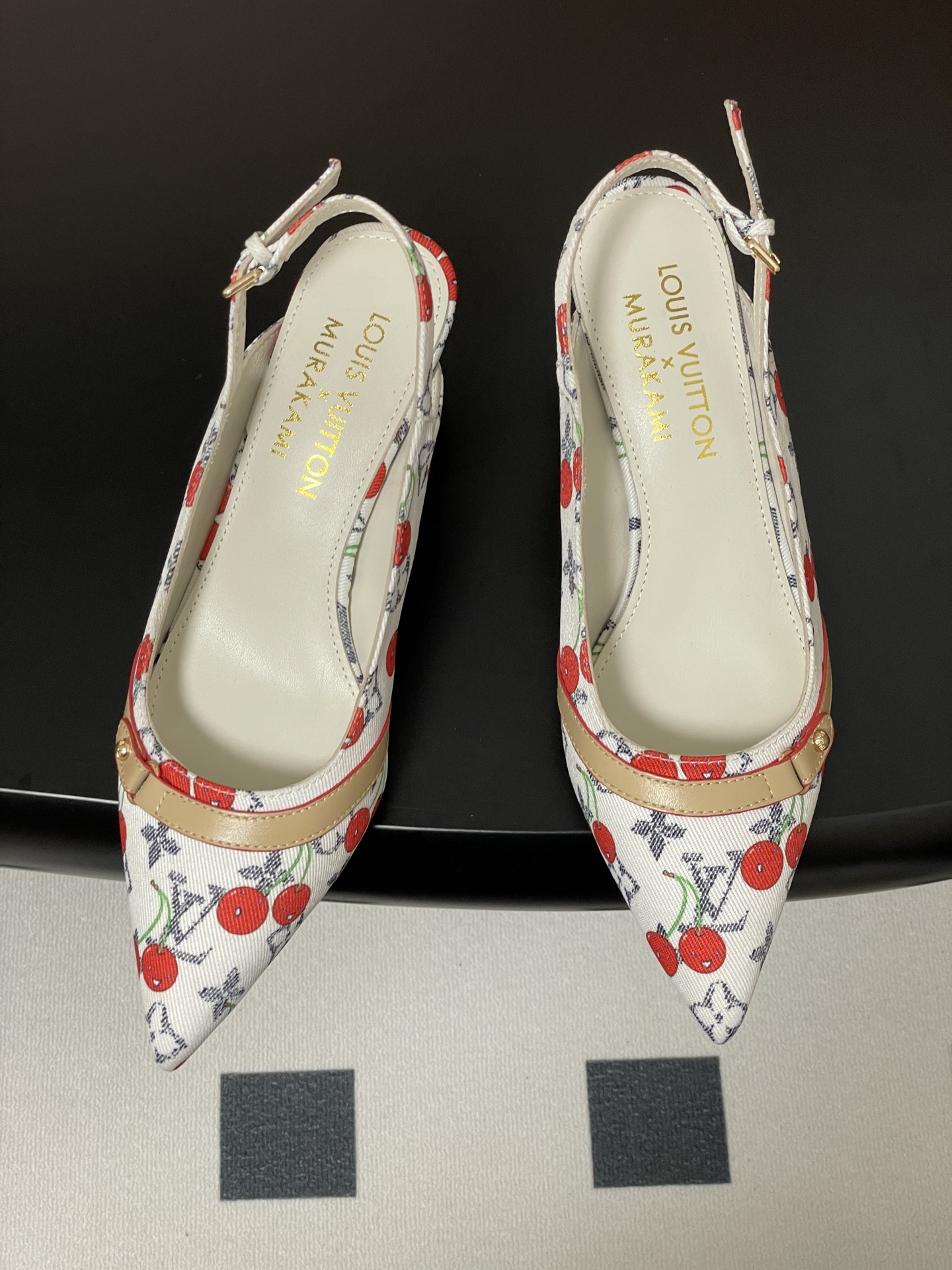 Louis Vuitton Cherry Print Slingback Heels