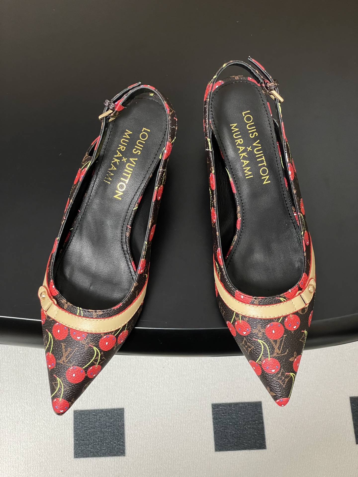 Louis Vuitton Cherry Print Slingback Heels