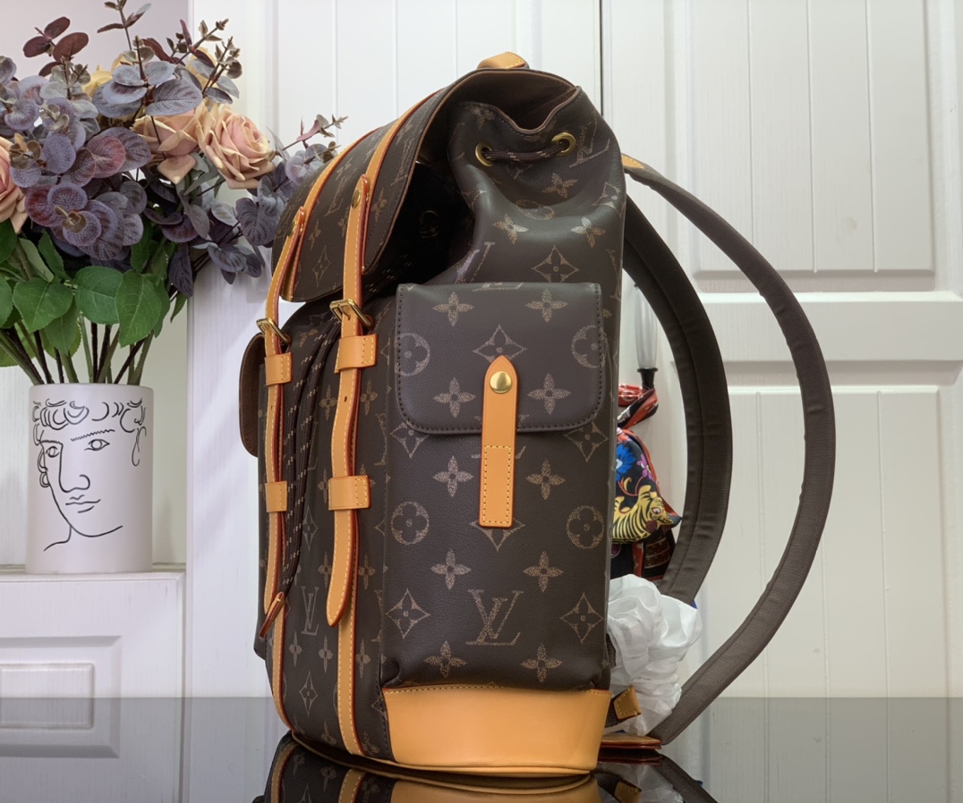 Louis Vuitton Christopher MM Monogram Macassar Yellow Backpack