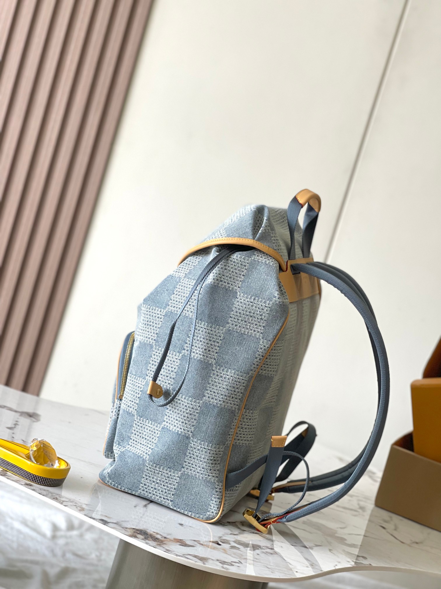 LOUIS VUITTON Damier Denim 3D Montsouris Backpack Bleu 1662156