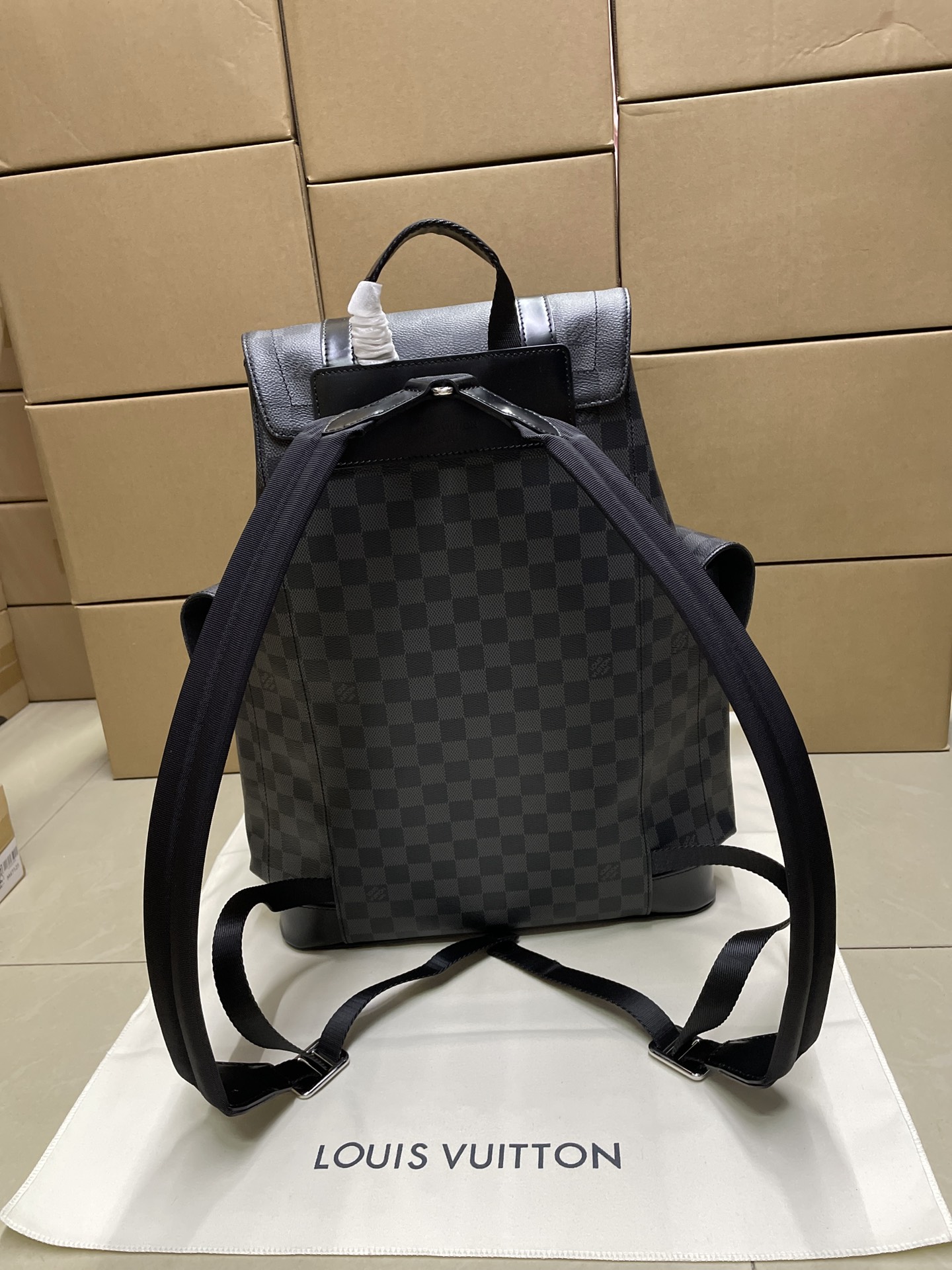 LOUIS VUITTON Damier Graphite Christopher PM Backpack