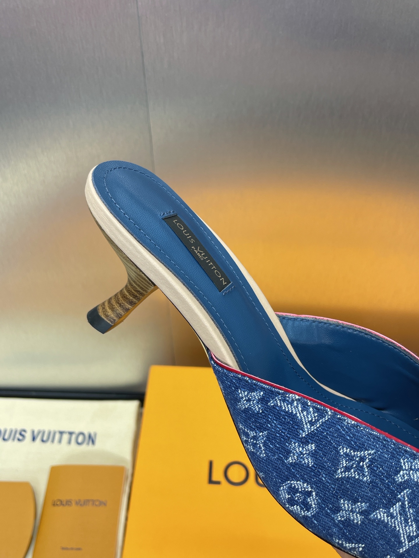 Louis Vuitton  Denim Monogram Ginger Mules Natural Sold Out