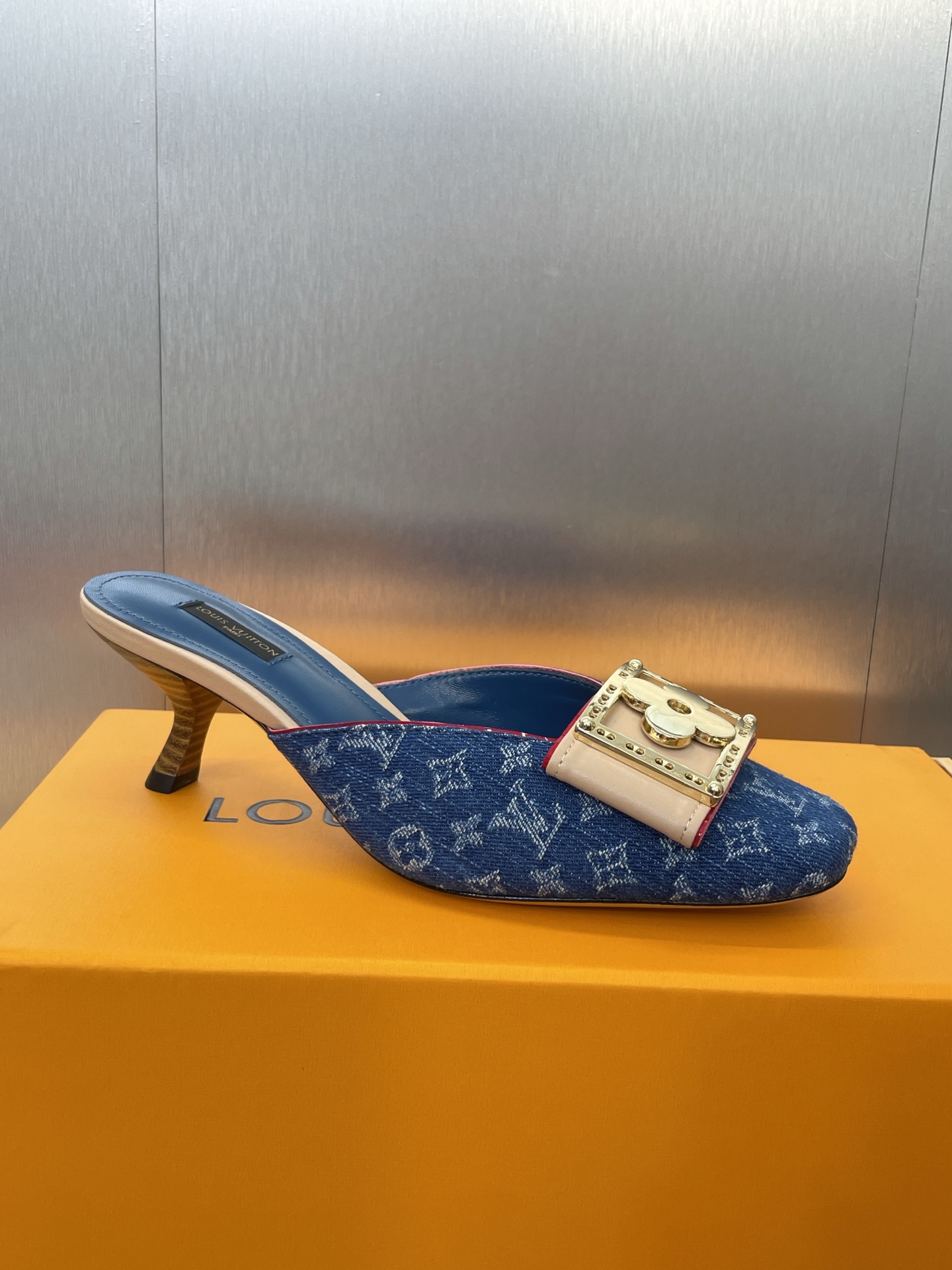 Louis Vuitton  Denim Monogram Ginger Mules Natural Sold Out