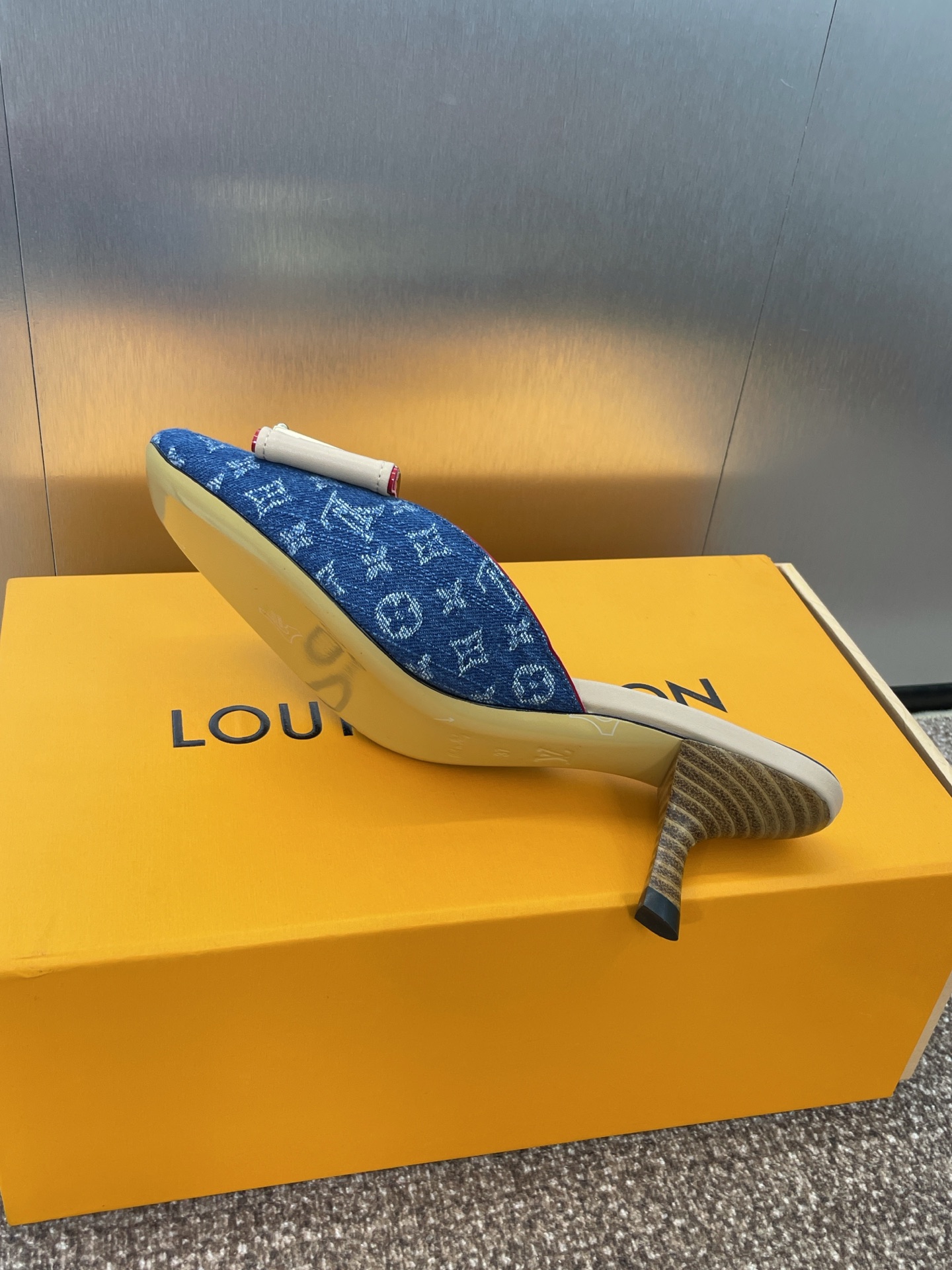Louis Vuitton  Denim Monogram Ginger Mules Natural Sold Out