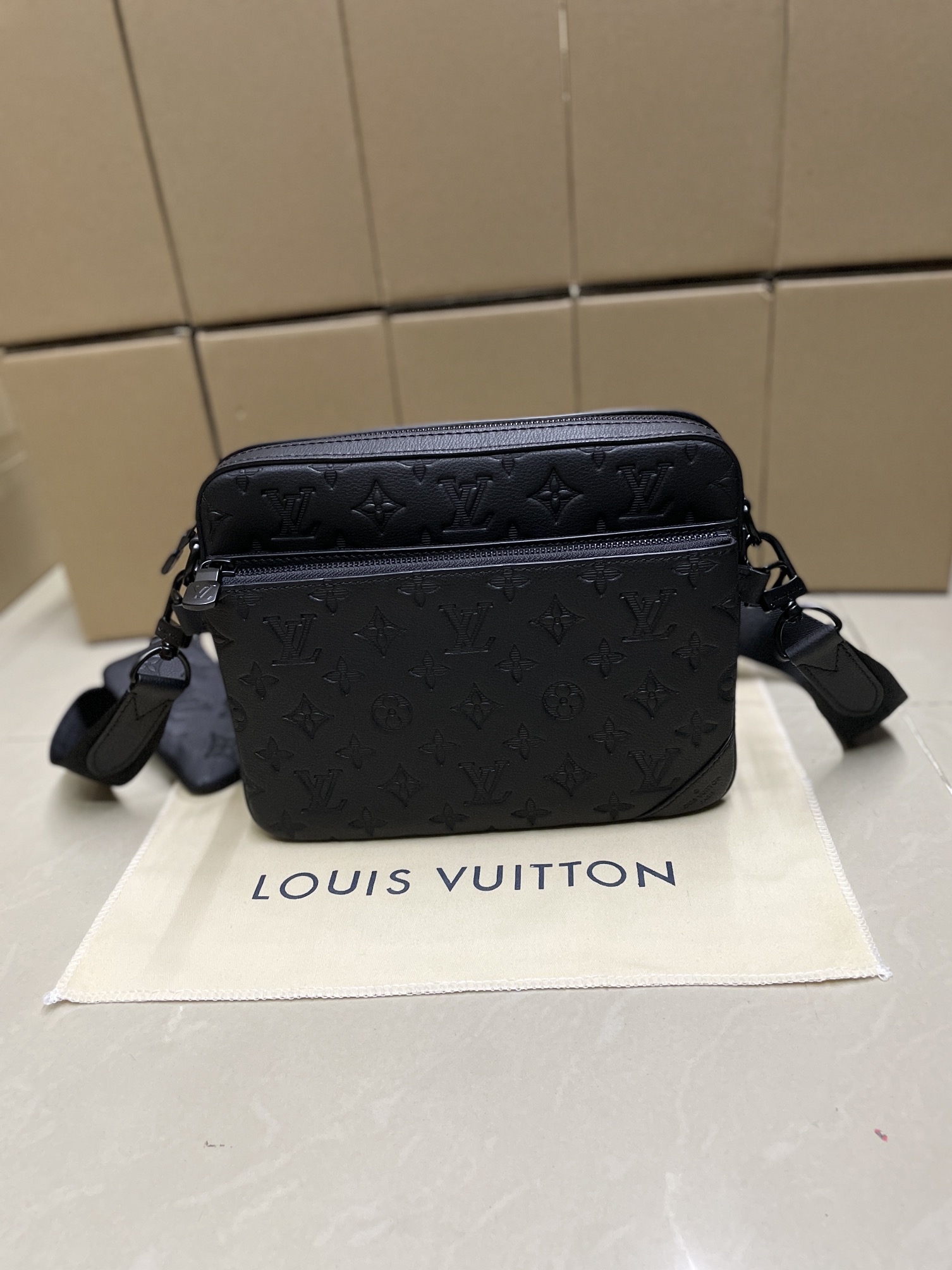 Louis Vuitton Duo Messenger Bag Monogram Shadow Leath