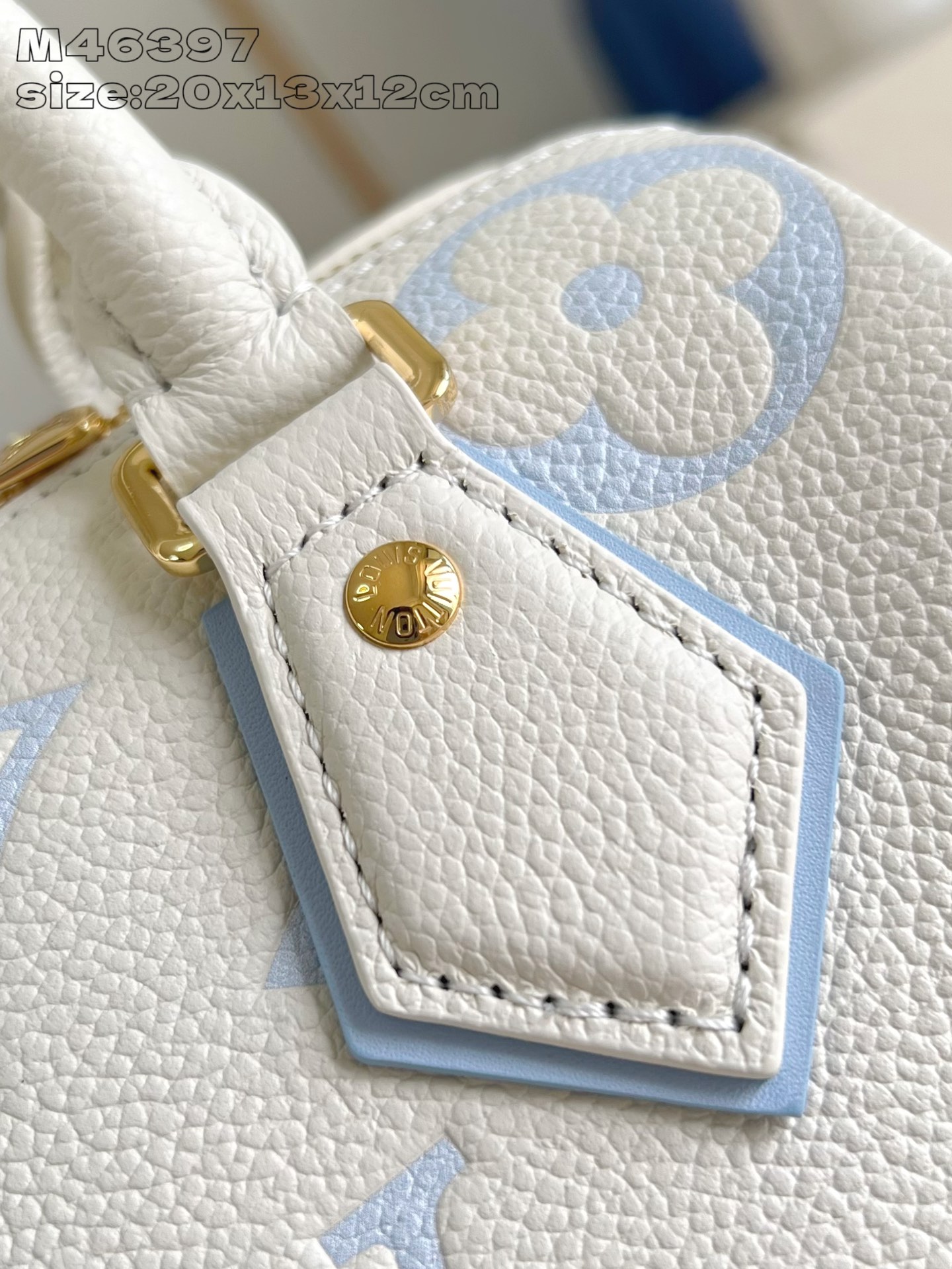 LOUIS VUITTON Empreinte Monogram Giant Speedy Bandouliere 20 Latte Candy Blue Sold Out