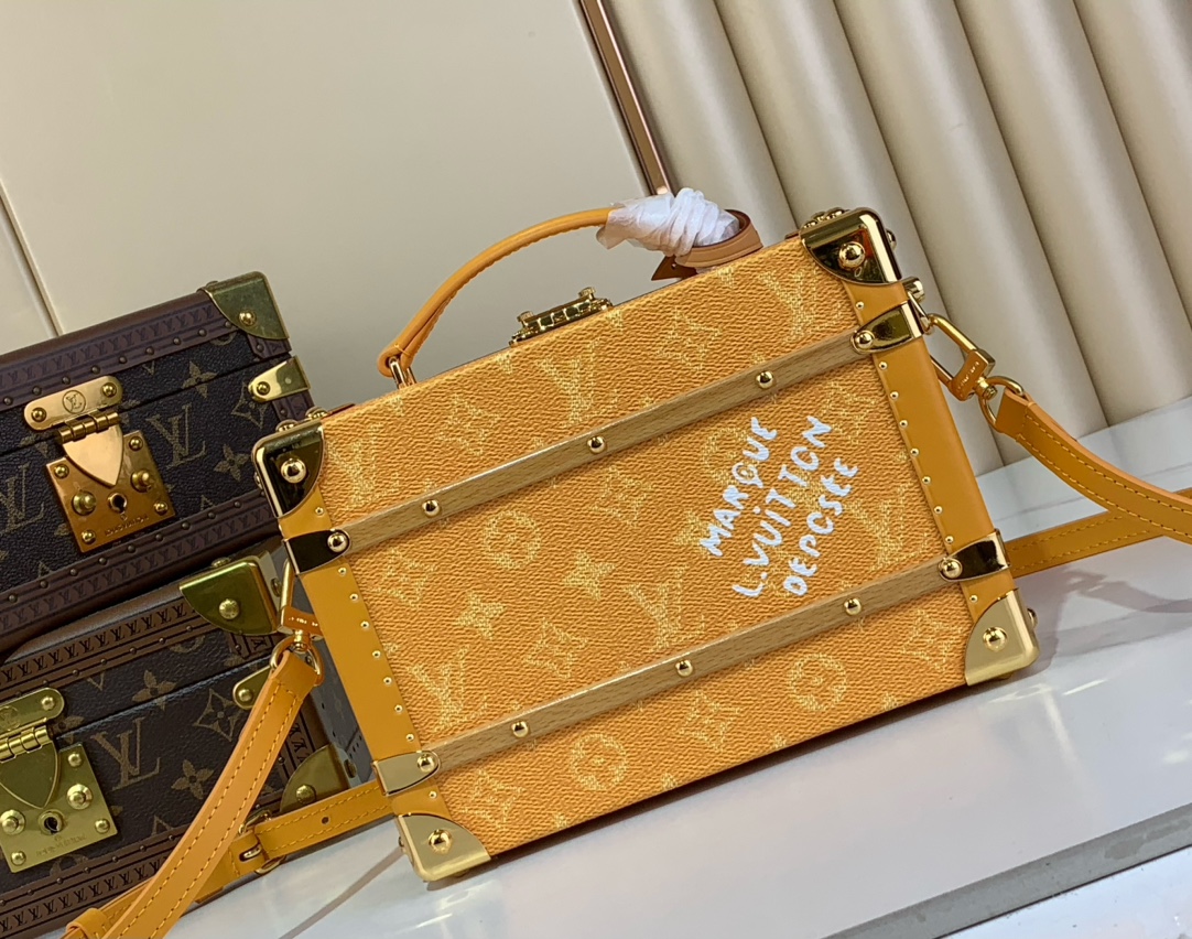 Louis Vuitton Handle Trunk Yellow in Coated Canvas