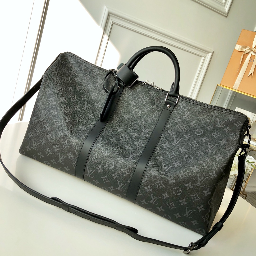 Louis Vuitton Keepall Bandouliere Monogram Eclipse Duffle 45