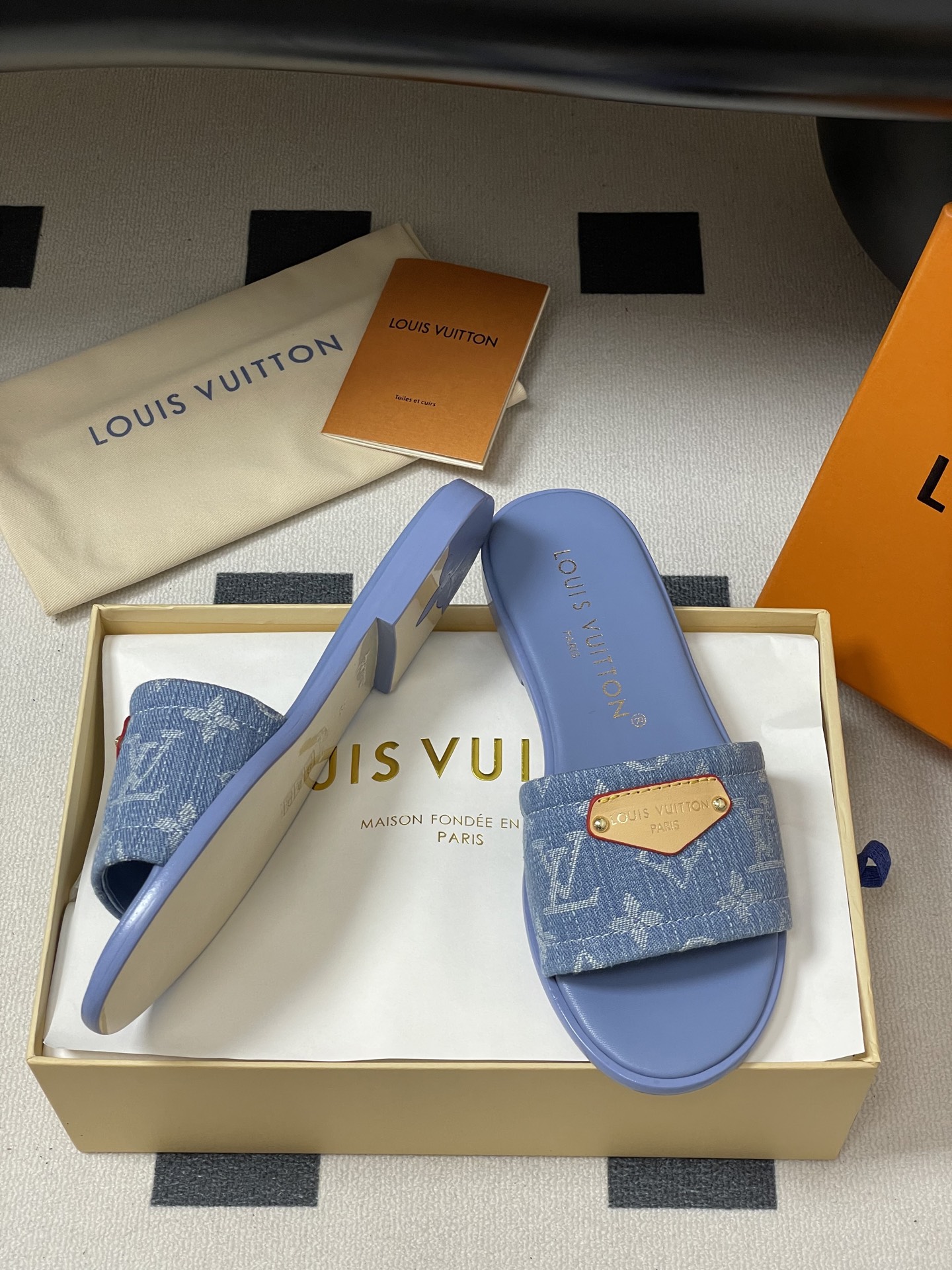 Louis Vuitton  Lily Flat Mule  Colors Blue Lily  Flat Mule – Women – Shoes | LOUIS VUITTON