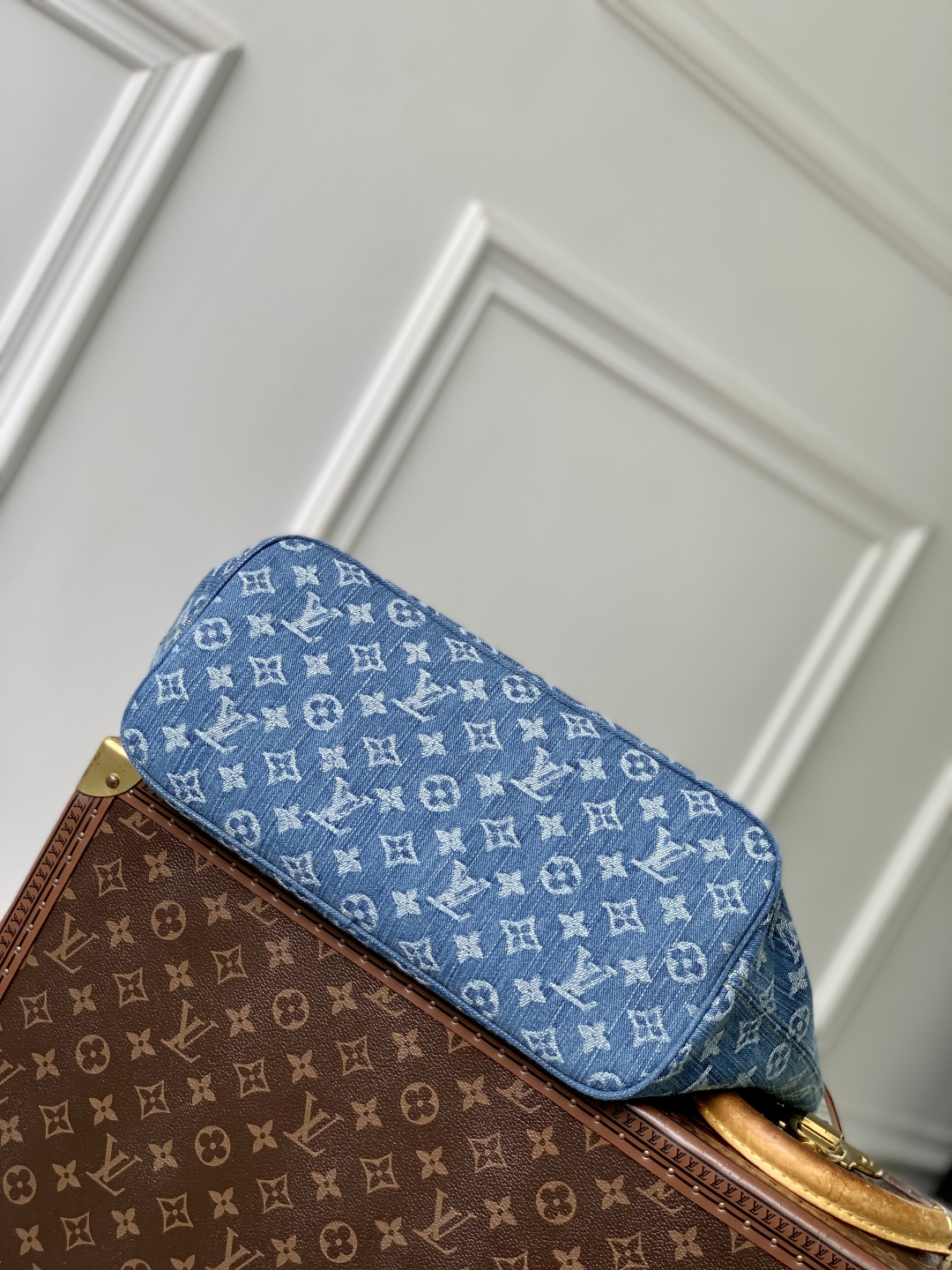 Louis Vuitton LV Denim Neverfull Shoulder Bag Handbag