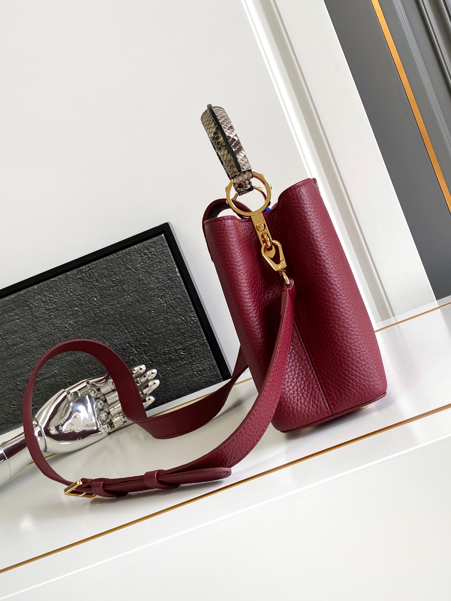 Louis Vuitton LV Monogram Capucines BB - Red Handle