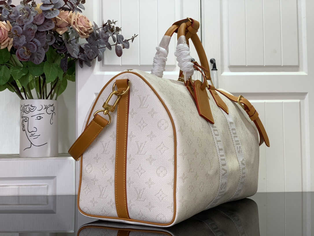Louis Vuitton LV Monogram heritage keepall 45 Beige