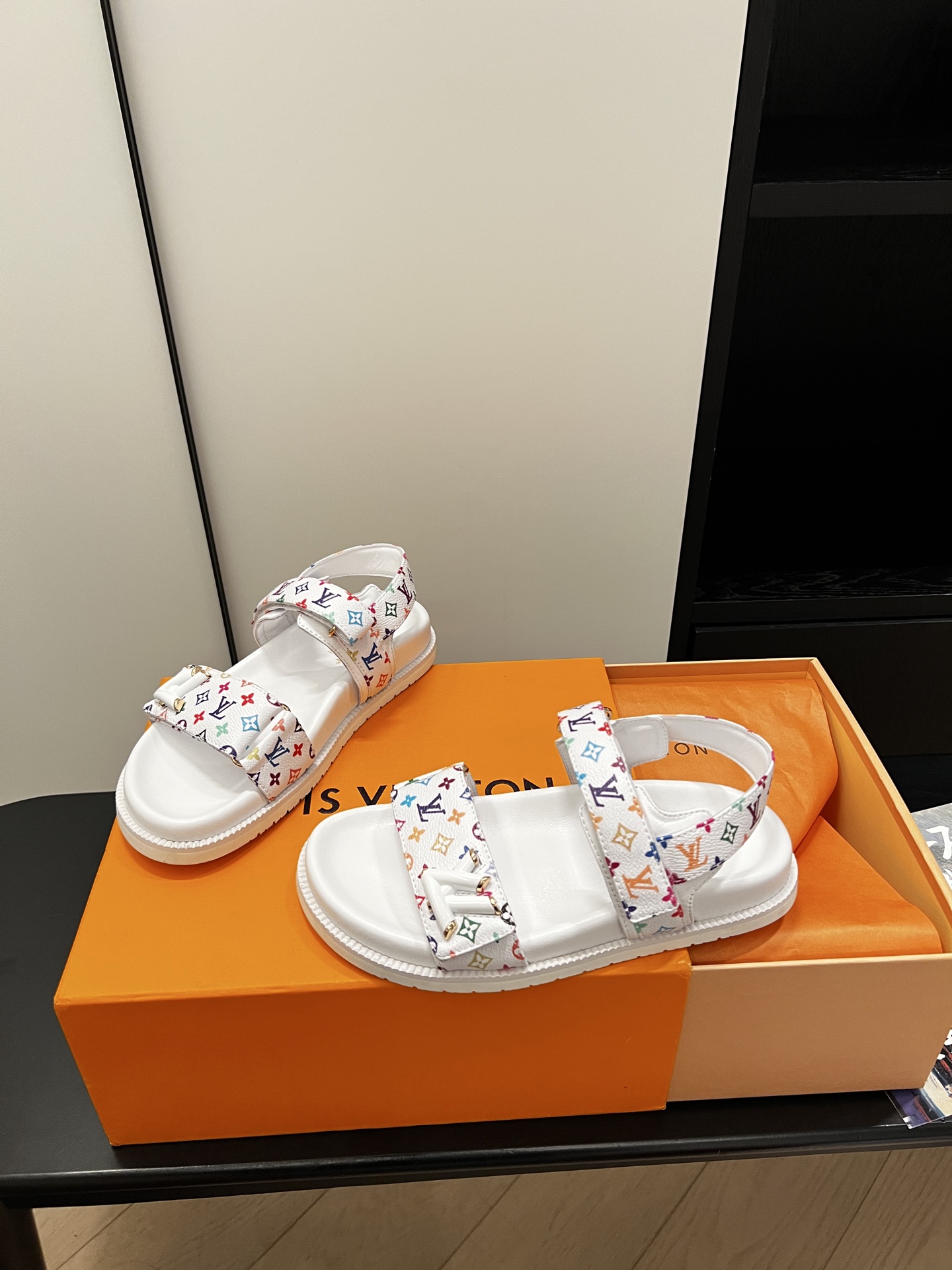 Louis Vuitton LV Sunset Flat Comfort Mule Multicolor Monogram Loafers White