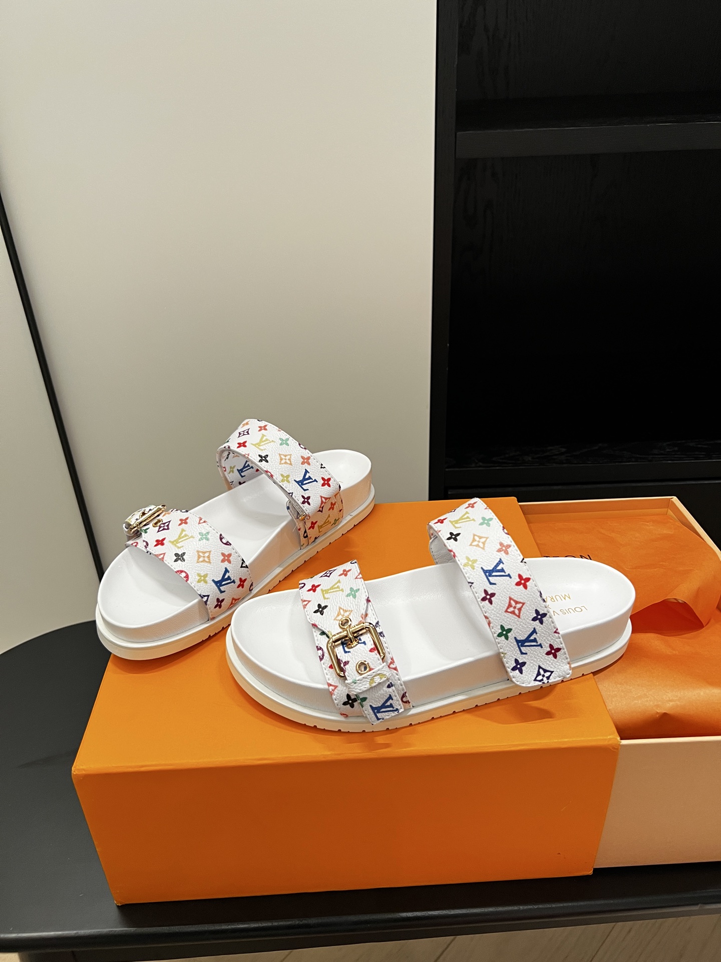 Louis Vuitton LV Sunset Flat Comfort Sandal â€“ Takashi Murakami White Women's