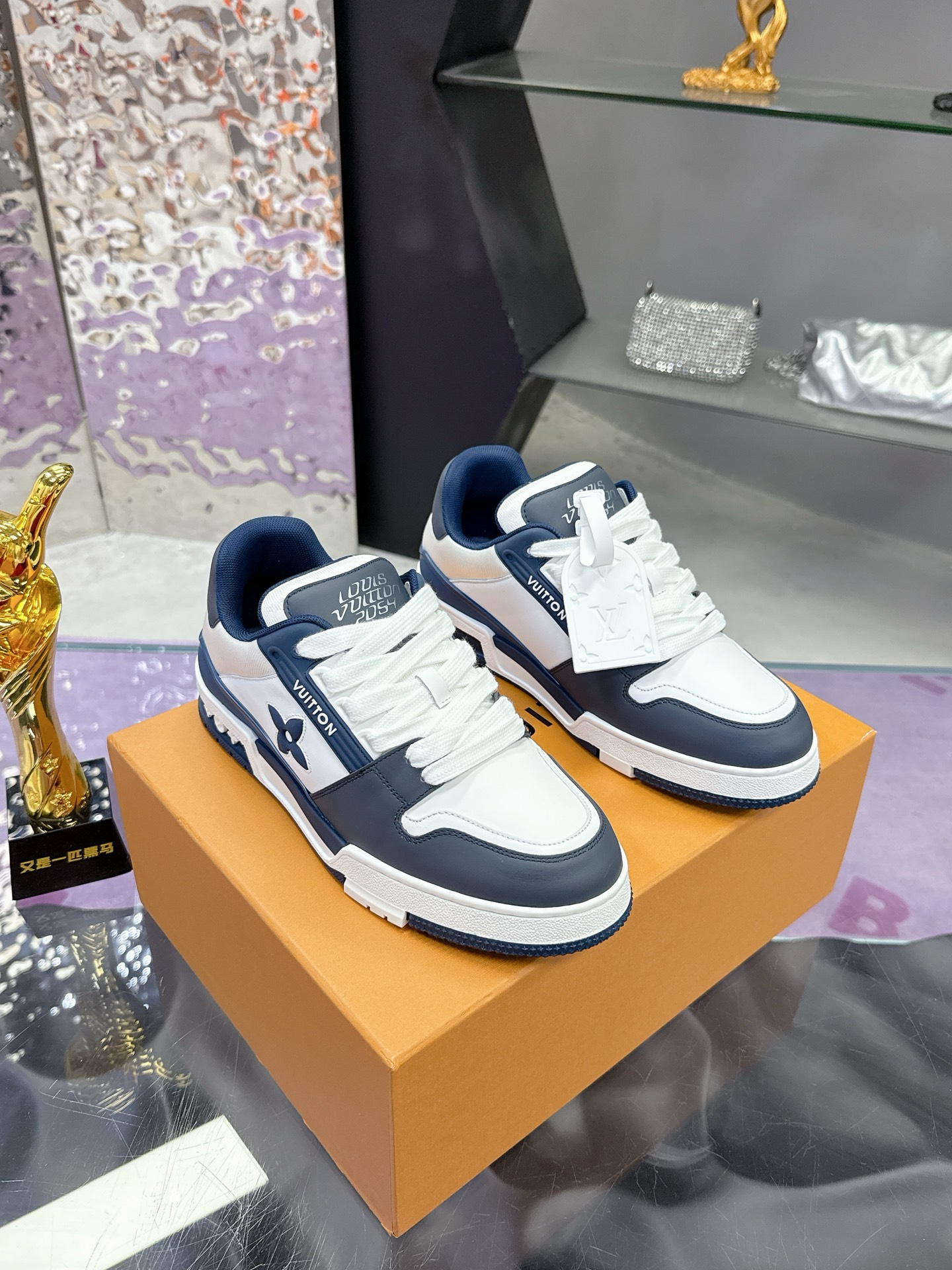 Louis Vuitton LV Trainer Blue White Low Sneakers