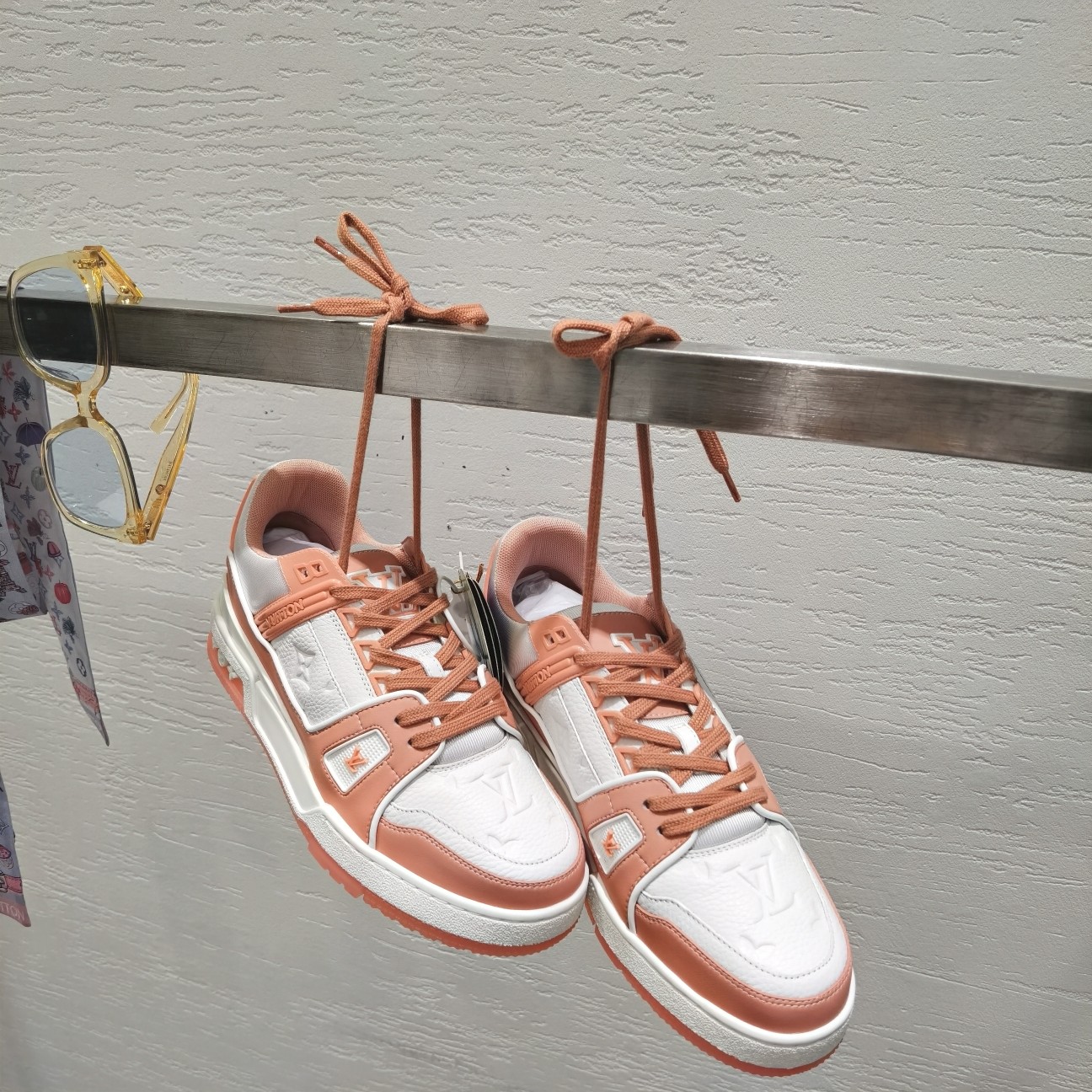 Louis Vuitton LV Trainer Orange White Calf Leather Sneakers
