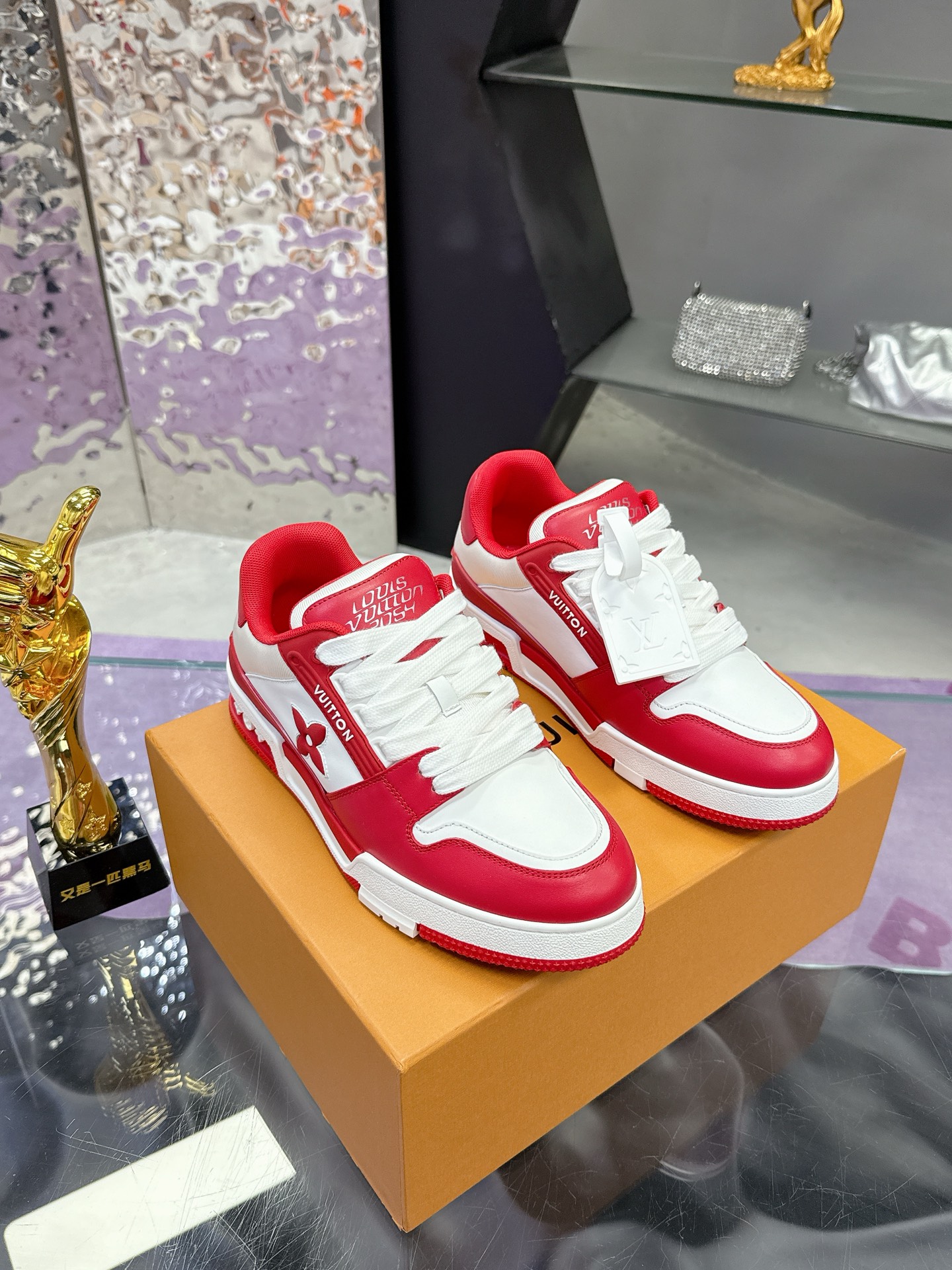 Louis Vuitton LV Trainer Red White Sneakers
