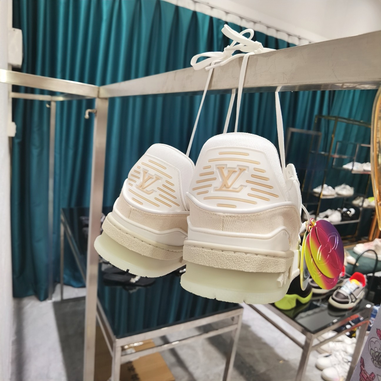 Louis Vuitton LV Trainer White Calfskin Leather Sneakers