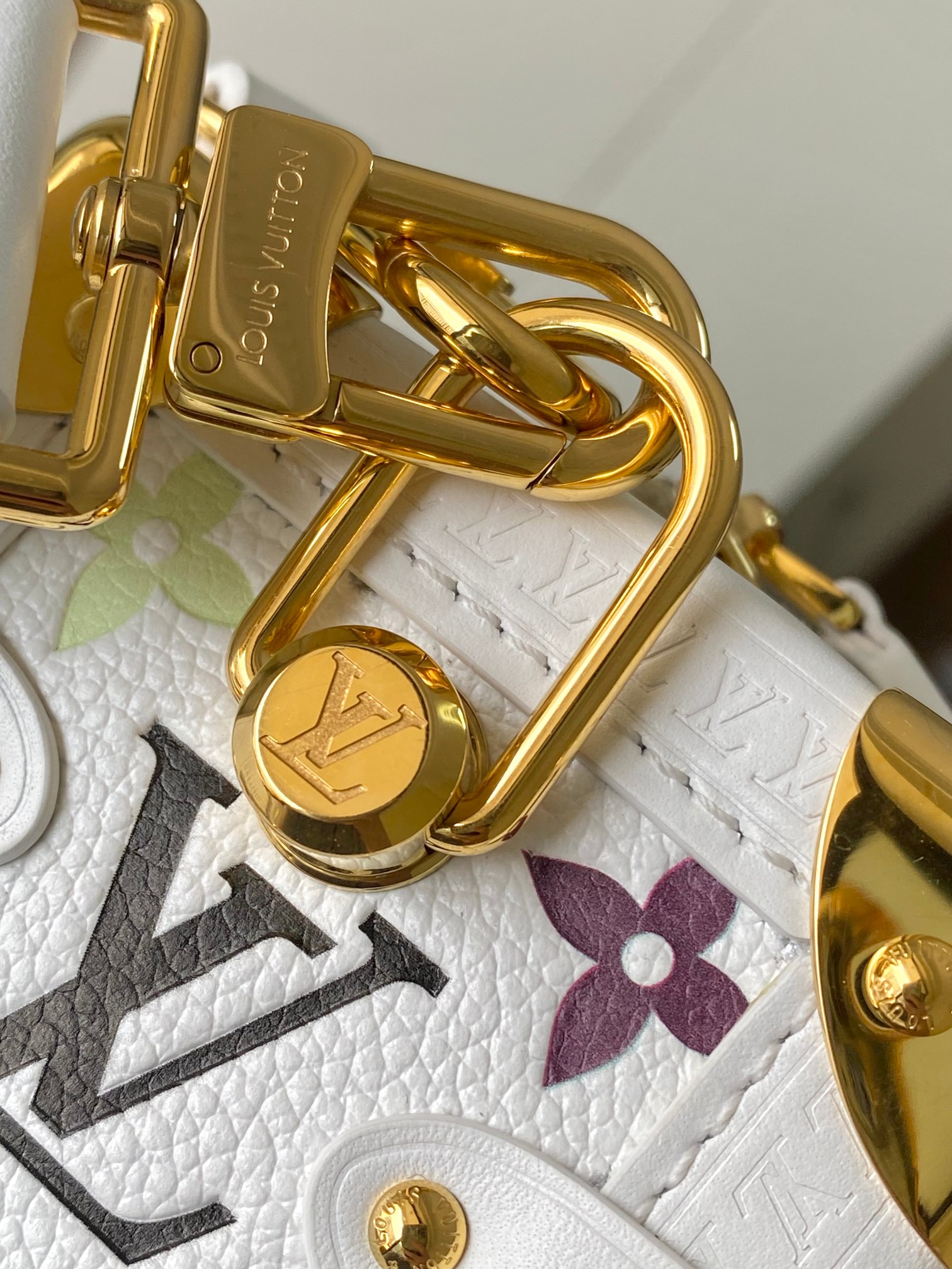 Louis Vuitton  LV x TM Cowhide Monogram Multicolor Side Trunk MM White