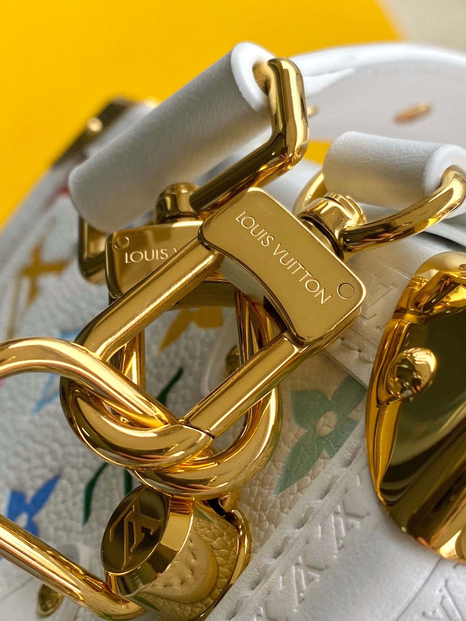 Louis Vuitton  LV x TM Cowhide Monogram Multicolor Side Trunk MM White