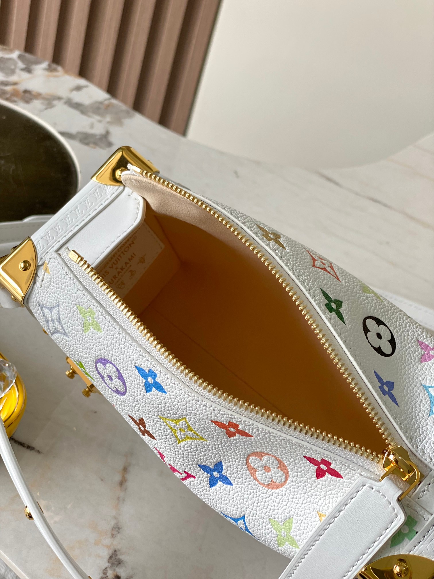 Louis Vuitton  LV x TM Cowhide Monogram Multicolor Side Trunk MM White